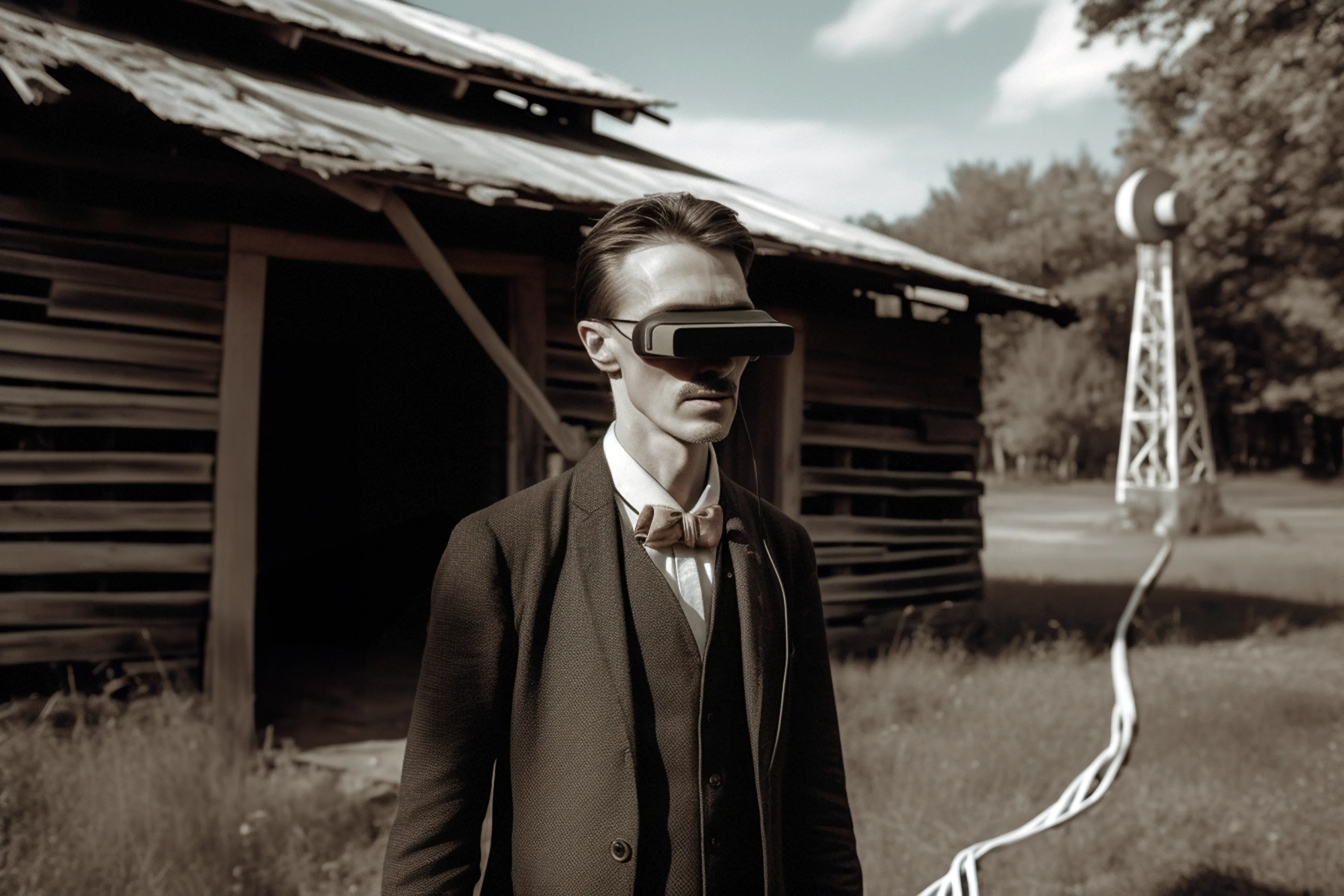 In the 1890s, the visionary inventor, Nikola Tesla, conceptualized an Extended Reality (XR) headset, decades before its time. Named "The Spectrum", this groundbreaking invention merged physical and digital experiences, transcending the limits of human perception.

Despite its potential, U.S. authorities, fearful of the societal changes it could trigger, forcibly shut down Tesla's project. The prototype and blueprints were seized, marking an abrupt end to Tesla's innovative venture.

However, in 2023, an anonymous whistleblower dubbed "Pigeon" resurfaced Tesla's XR blueprints. These revelations ignited a global fascination and introspection about the untapped potential of Tesla's genius and the lost opportunities due to unjustified fear.

Tesla's Spectrum now serves as a symbol of boundless human innovation, reminding us of the importance of encouraging technological progress with an open and inclusive mindset, rather than through fear and control.