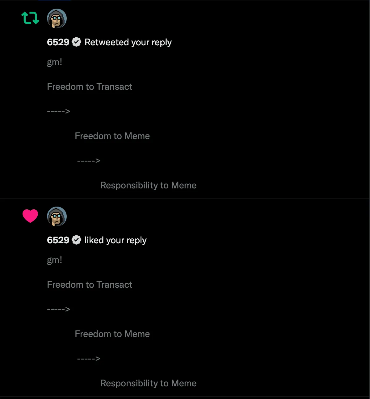 With great (mimetic) power comes great (mimetic) responsibility.

Let's share The Memes and onboard the next 100 million people into the Open Metaverse.

This token can be displayed proudly as a commitment to not just seizing the memes, but to sharing them as well.
