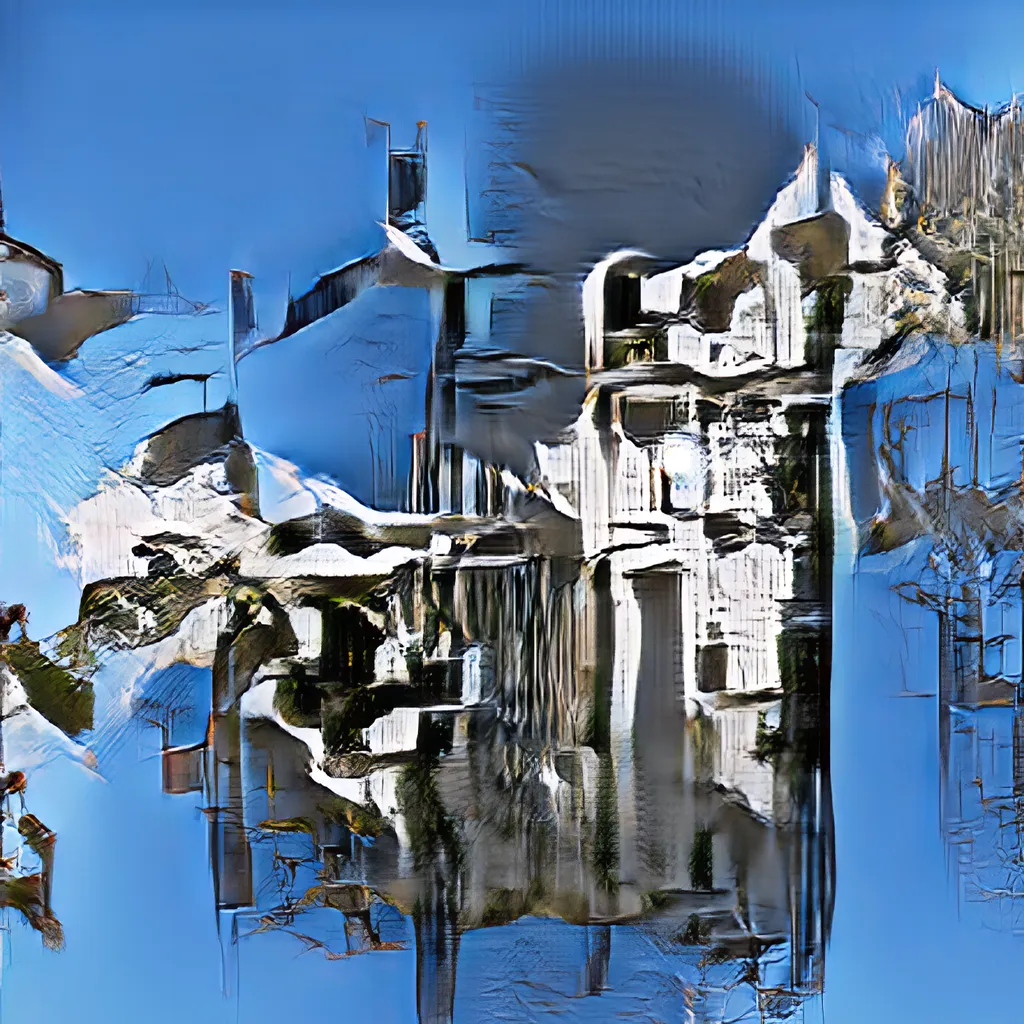 “In 2017, without realizing its significance then, I started training neural networks from scratch  solely on my own artwork - the thing that would come to define my artistic approach. A handful of popular image synthesis models available at that time didn’t work well with small  datasets so I started experimenting with obscure model architectures which resulted in a few  interesting series like this one where I trained the network on my travel photography - coining  the word Latentscape. The problem was that the generated images were tiny. Not giving up I  coded a computational pipeline of chained models, gradually upscaling the images - calling  this a “poor woman super-resolution”. 
Coincidentally Jason Bailey wrote an article in 2018 “Helena Sarin: Why Bigger Isn’t Always  Better With GANs And AI Art" where one can find more details on my artistic philosophy and  techniques working with small datasets using your own small compute.” 

Artwork spotlight by Luba Elliott:
Helena Sarin’s work has always stood out amongst artists working with generative adversarial networks (GANs) in the late 2010s because of her focus on craft. Meticulously stitching together diverse mediums and GAN algorithms, Sarin’s work espouses a unique aesthetic, treating AI artwork-making as a craft-based process that highlights the artist’s mark rather than hiding it. This places her closer to the lineage of printmakers and German Expressionists such as Erich Heckel and Conrad Felixmüller, whose gestural marks define not only the form of the subjects, but also the mood of the piece with their immediate intensity.
However, the tools used by Sarin are digital. With a background in software engineering and a parallel creative practice in the applied arts, Sarin’s art was predominantly analog until she came across GANs, an image generation technology that consists of two neural networks, a generator that produces images in the style of a particular dataset and a discriminator, which determines whether the generated images are real or fake. The interplay between these two systems typically results in high-quality images and offers increased dialogue between artist and machine, with the need to constantly tweak the weights, parameters and saving intervals of the model in order to achieve the desired results. The unpredictability of these systems and the rapid pace of their development in a race to beat state of the art consistently offered new models to experiment with, each with its own affordances, especially when applied to small datasets. In an era where bigger is better, Sarin made a name for herself by honing the craft of training smaller, less-computationally intensive models on her own datasets in order to exercise a greater creative control over the aesthetic of the output.
For Latentscapes, Sarin’s dataset of choice is a collection of her travel photography across the US - seascapes and mountains from the East Coast to the South West. This was then used as training data for SNGAN-with-projection, an obscure GAN model capable of training and generating multiple classes of images. The resulting selection became Latentscapes, a term coined by the artist as a portmanteau of ‘latent space’ and landscape. Latent space is a mathematical representation of compressed data, in which similar data points are grouped together. Sarin becomes a traveller across this new terrain, her programming skills replacing the camera as she captures specific samples that catch her eye in-between categories. These snapshots document the latentscape as a machine environment not bound by explicit rules of object representation and arrangement. Veering towards abstraction, these images separate water, mountains, clouds and trees through textured brushstrokes and marks of varying levels of detail and direction, creating energetic scenes that are both reminiscent of natural landscapes and their artistic representation through oil painting, with visible application of palette knife on wet paint and giant brushstrokes. Yet at the same time these snapshots communicate an alien perspective, where the sky is both above and below the approaching wave of the forest, such unexpected compositions reminding us that we are travelling within a machine’s understanding of the environment.
