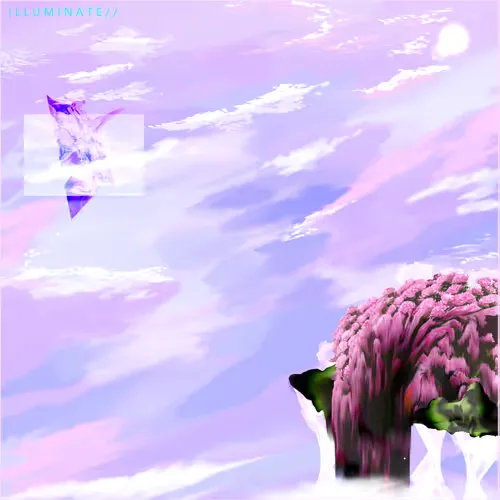 Dazed and lost among a sea of noise, the chatter of the world never seems to cease.

So off you run with the cool breeze, hoping to catch a brief respite.

Days pass and you find yourself at the end of a field of flowers by the cliffside overlooking an infinite sky.

Dreadfully tired, you fall softly onto your back and lay calmly still as the flowers underneath you begin to liquify.