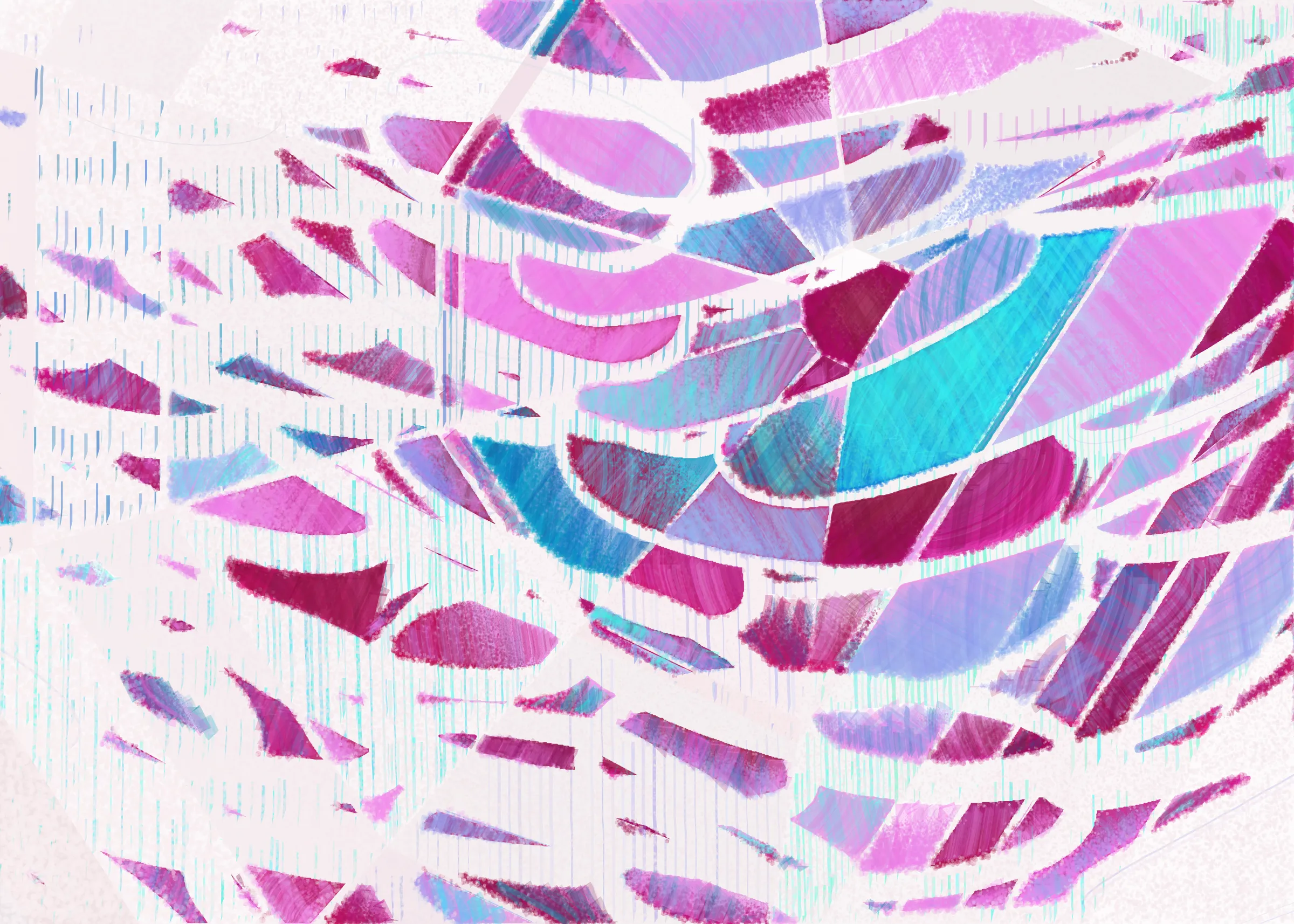**Drifting Dreams** is a generative art system that captures bittersweet moments along journeys to dreams.

You can feel the river rushing, the wind screaming, and thunder lighting up the sky: the storm is about to take over. But if you look closer, it is also a wonderland filled with dazzling rainbows, comforting warmth, and hope.

It is a journey worth remembering.
