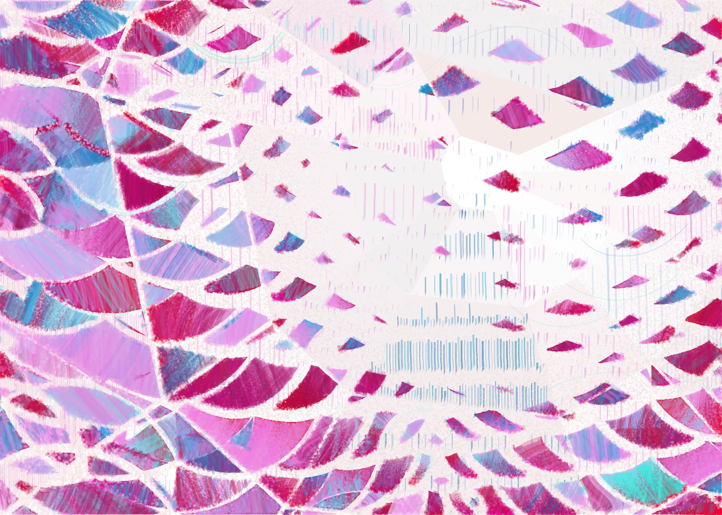 **Drifting Dreams** is a generative art system that captures bittersweet moments along journeys to dreams.

You can feel the river rushing, the wind screaming, and thunder lighting up the sky: the storm is about to take over. But if you look closer, it is also a wonderland filled with dazzling rainbows, comforting warmth, and hope.

It is a journey worth remembering.