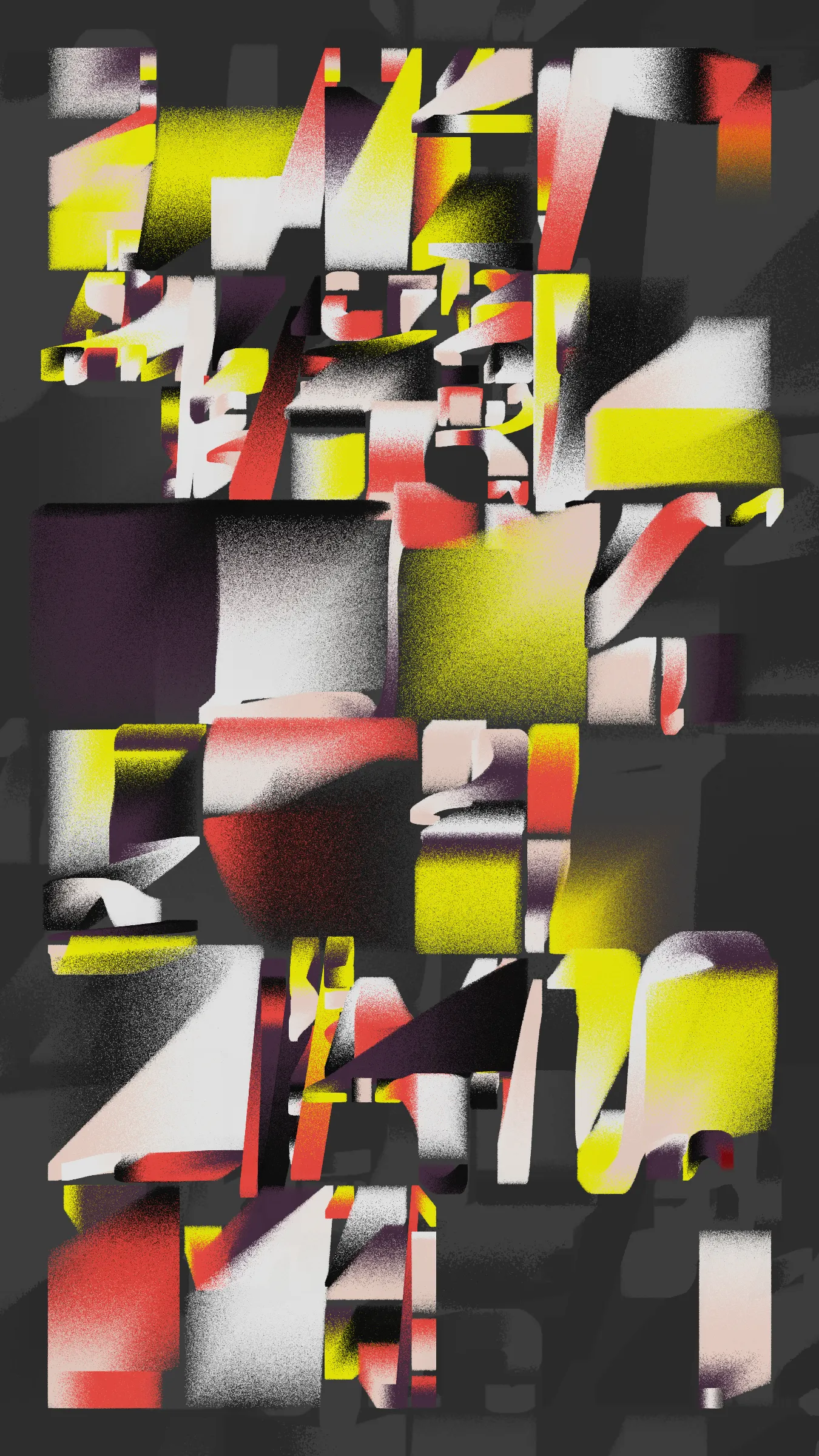 I am constantly drawn to the rough, spray-painted concrete walls of my city, and I wanted to capture that sense of life and movement in Concrete Letters. This series is an ode to the aesthetics of graffiti and the beauty of architecture, a collection of digital artworks that evoke the energy and movement inherent in the urban landscape. As the pieces unfold, the vibrancy and movement captured in each line, curve, and cut develops a kind of calligraphy, inspiring us to see the world around us in a new light. This series is a window into the cityscape, highlighting the beauty that surrounds us, if only we take the time to look.