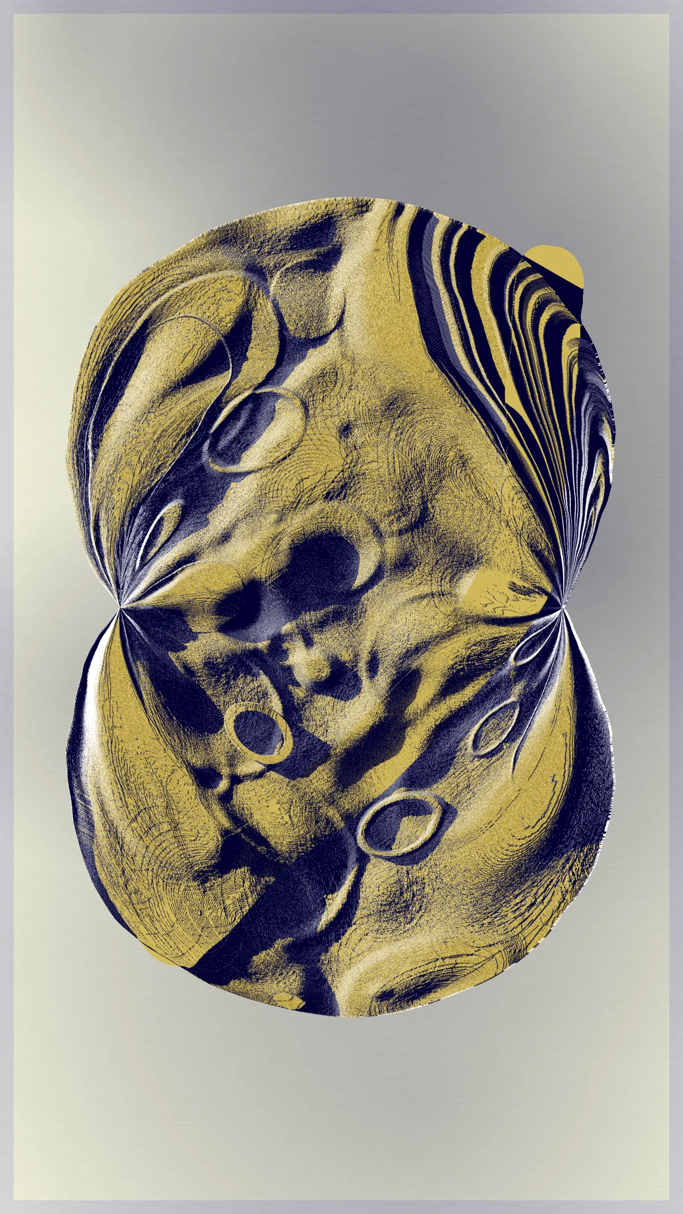 "Discover a world beyond our own with the Petrography Case." This artwork invites viewers to explore a plaster relief contained within, reminiscent of the rugged surface of the moon. The intricate texture and details of the relief draw the viewer in on a journey of discovery. The Petrography Case serves as a window into a world of imagination, a testament to the power of art to transport us to new and exciting places. Come and see what secrets the Petrography Case holds..
