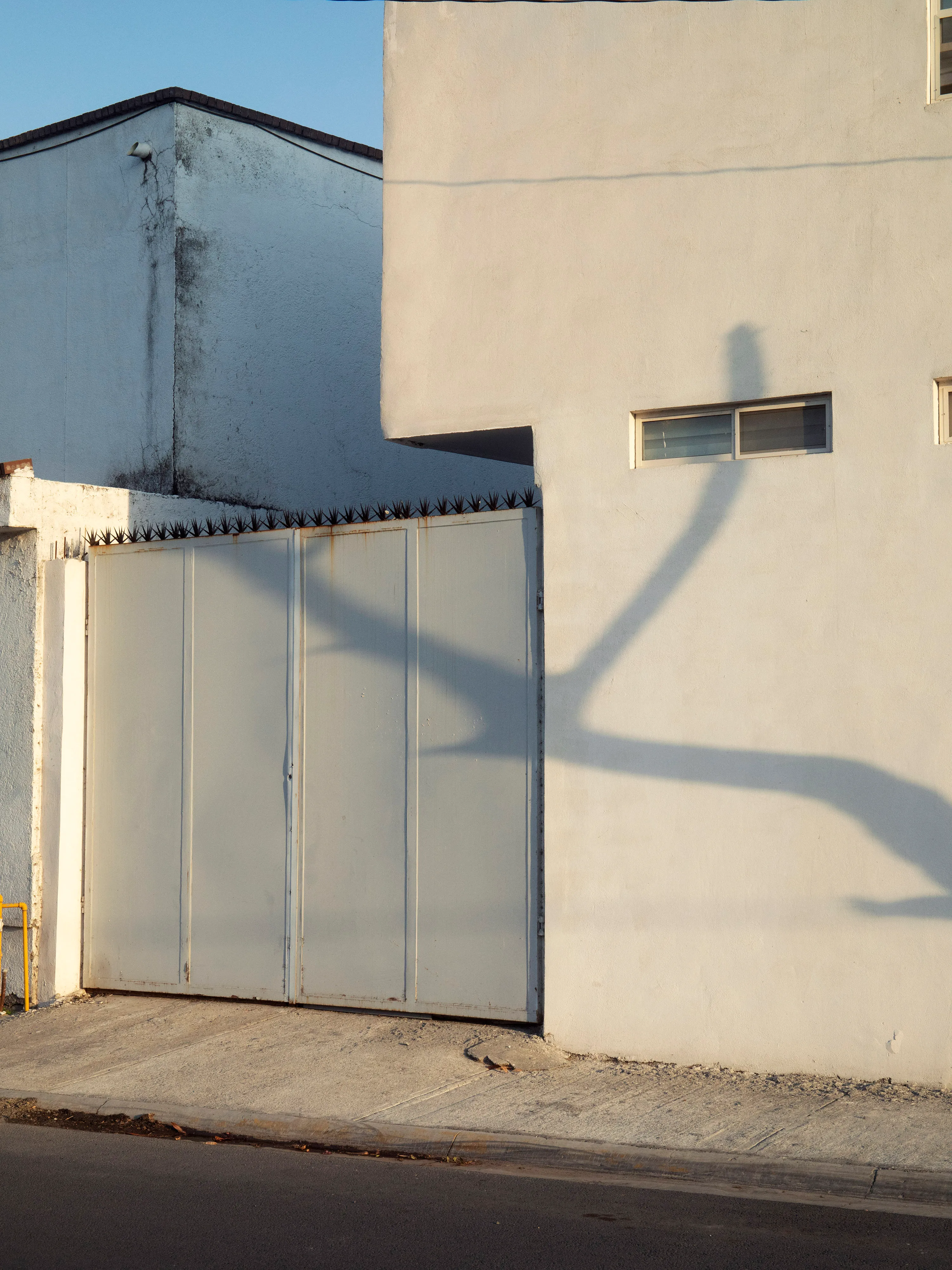 A shadow on a house.