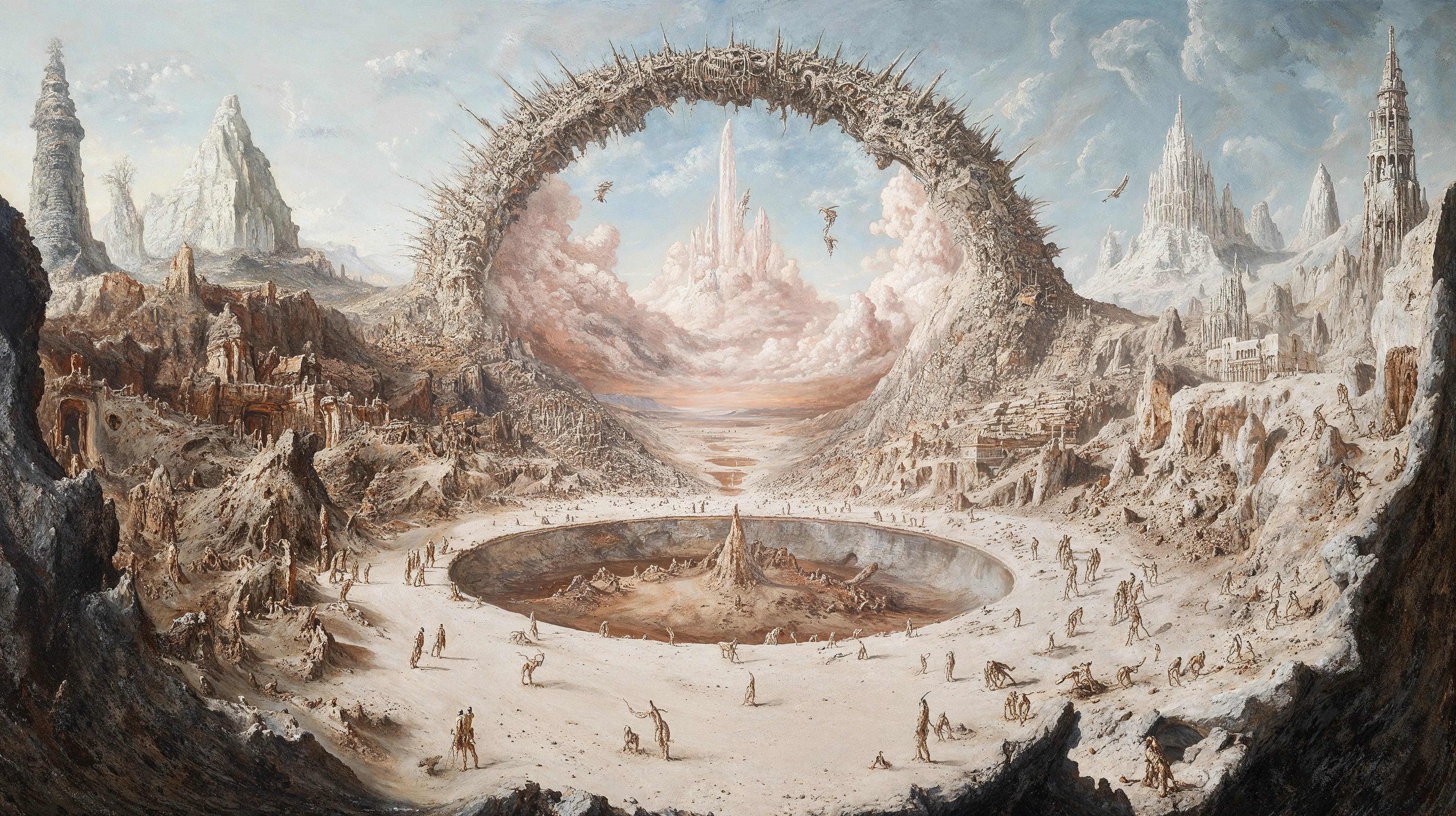 This series was created by DOKU, through meditative simulations in a virtual void. Rooted in the structural system of the Bhavacakra (Wheel of Life), the 24 unique digital works visualize two karmic directions in samsara: the ascending white path (śukla-mārga) and the descending black path (kṛṣṇa-mārga). These dual karmic streams emerge from the wheel’s center, guiding beings through cyclic existence. DOKU enters observation, not judgment—witnessing how karma arises from mind, appears as solid, yet remains empty in essence. The 24 works reflect the 24-hour cycle—not as timekeeping, but as the ceaseless rhythm of thought, craving, fear, and becoming. Karma forms not only through action, but through the subtlest turn of mind. Each piece is a fragment of karmic motion, glimpsed in meditative stillness—a flicker of becoming within illusion. All appearance is movement within emptiness. Karma is the mind tracing itself. To see is to enter. To intend is already to turn.