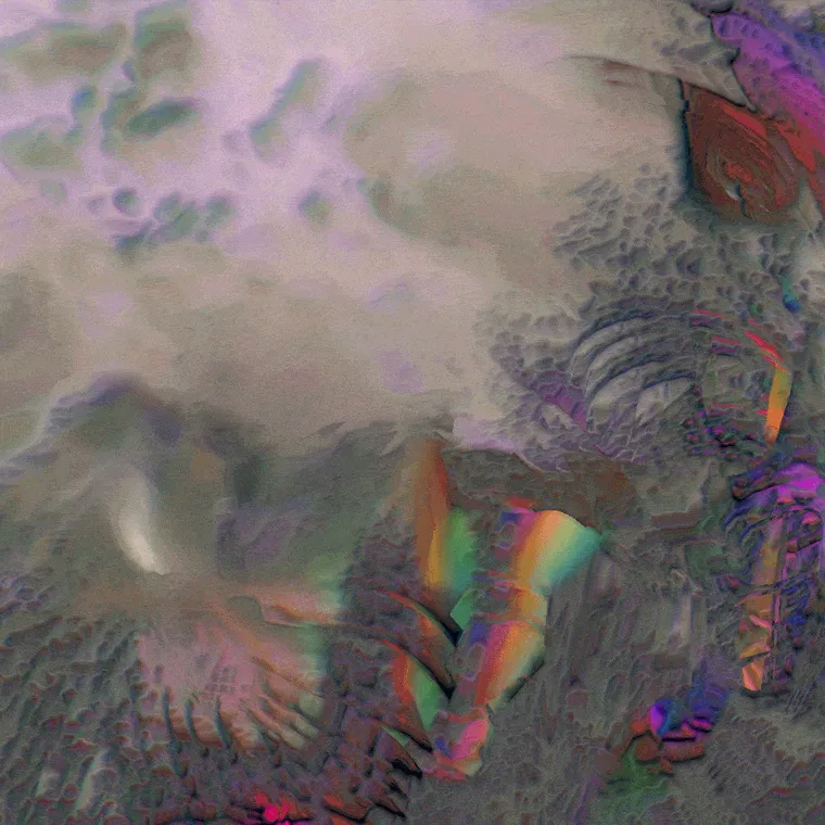 “Andrew Benson is a video feedback aesthete who works with code intuitively. ‘Mineral Ghost’ is an iconic example of his gestural software paintings that are converted to looping GIF animations. To make his unique work, he creates his own software tools — bespoke code that is completely tailored to his process and unlike code written by anyone else.” —Casey REAS

Since a2p, Andrew has released many NFT series related to “Mineral Ghost,” such as “Grinders” and “Transient Maps.” Andrew debuted new work on Feral File in the first exhibition, Social Codes, in March 2021.
