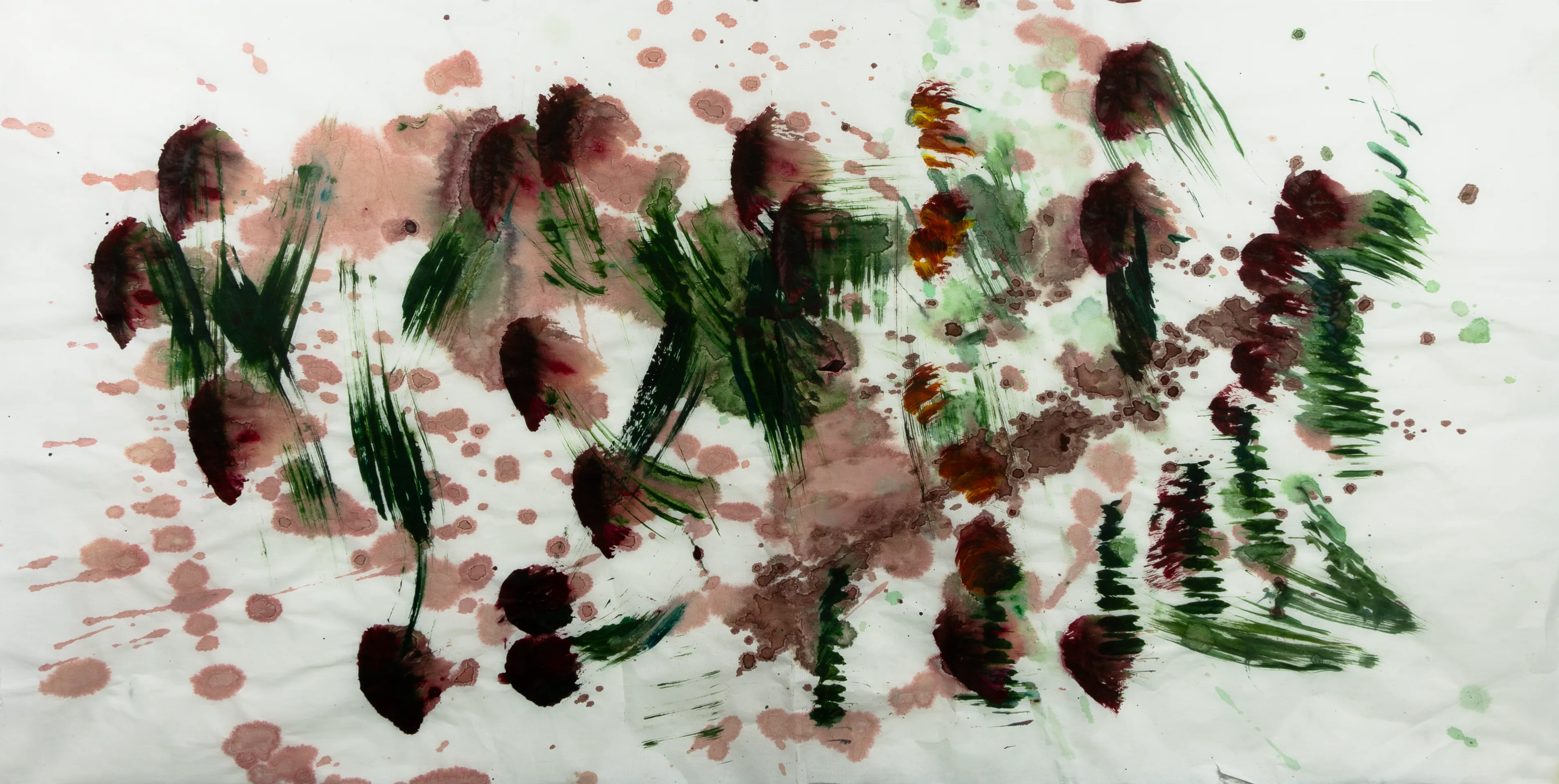 acrylic paint on rice paper