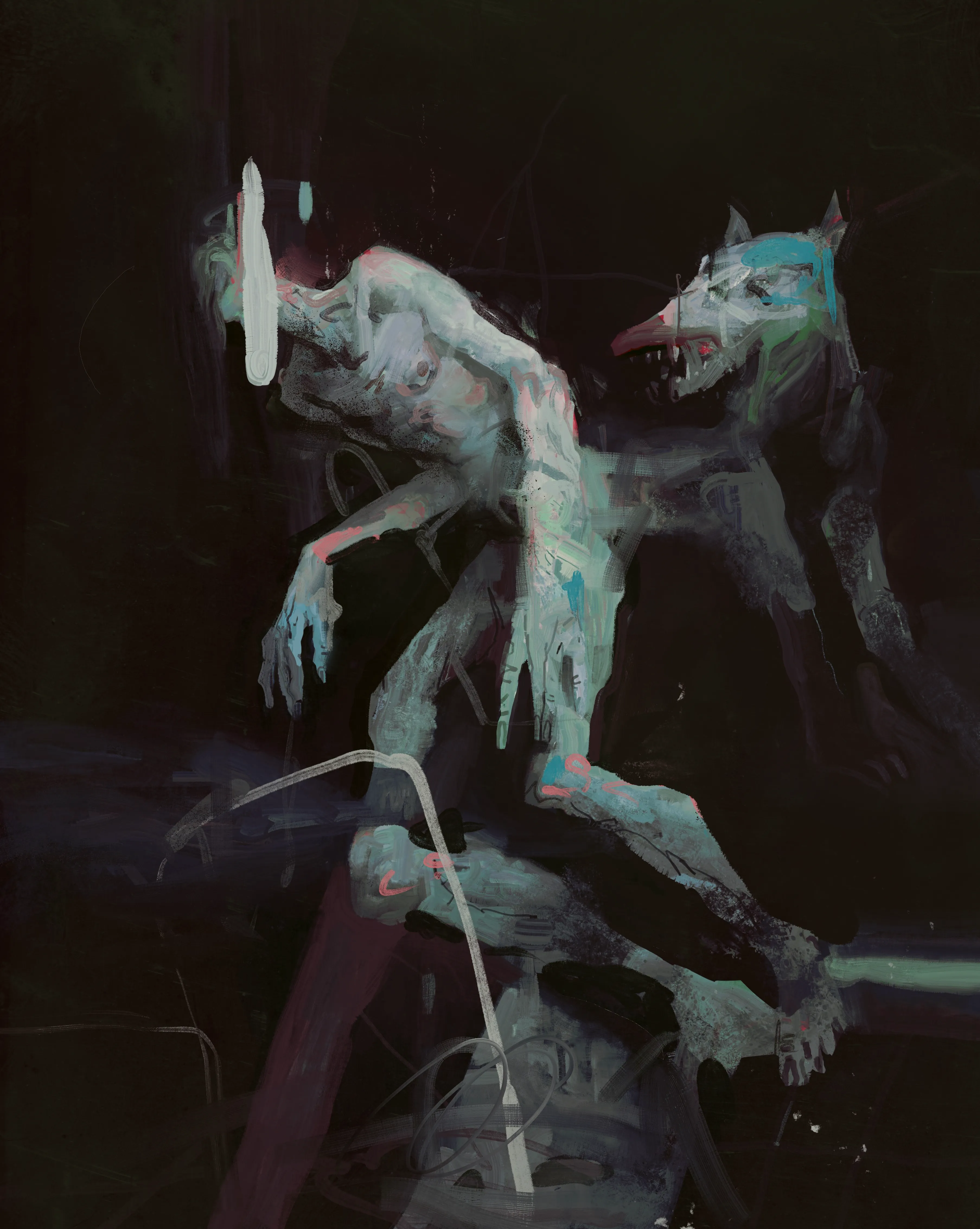 Lying in the darkness as you merge with your beast. 
3613x4530