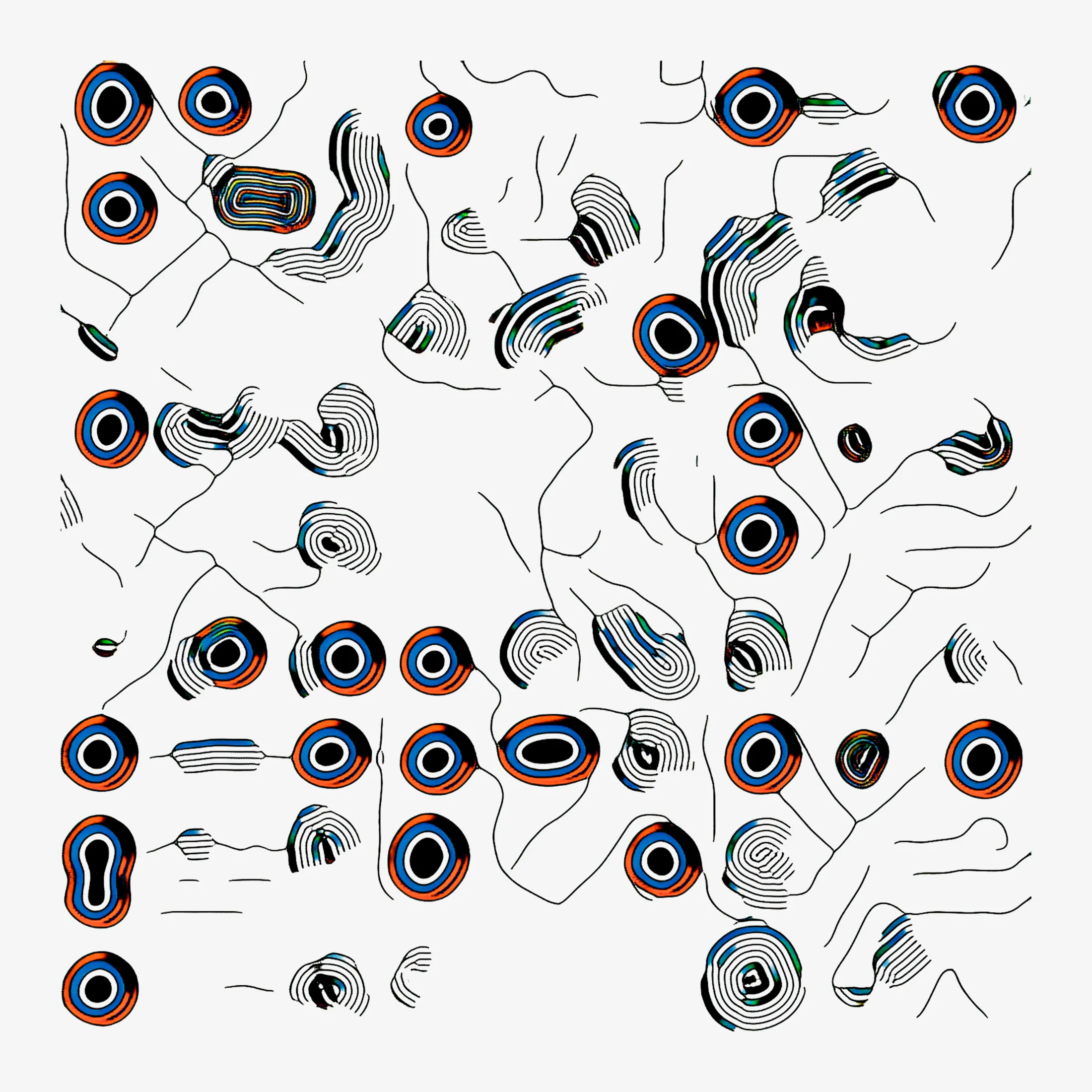 
"A great thing about a joint project is that you become super mindful about your process"

gen2GAN is a collaboration between artists Helena Sarin and Dmitri Cherniak.

First, a generative algorithm written by Dmitri Cherniak generates thousands of outputs without any curation whatsoever.
Those outputs then serve as the dataset to model a pipeline of neural networks (GANs) that are lovingly hand tuned and constructed by Helena Sarin.

This output was curated by Sarin and Cherniak.

Generated on July 18, 2020 (PNG, 2200px X 2200px)