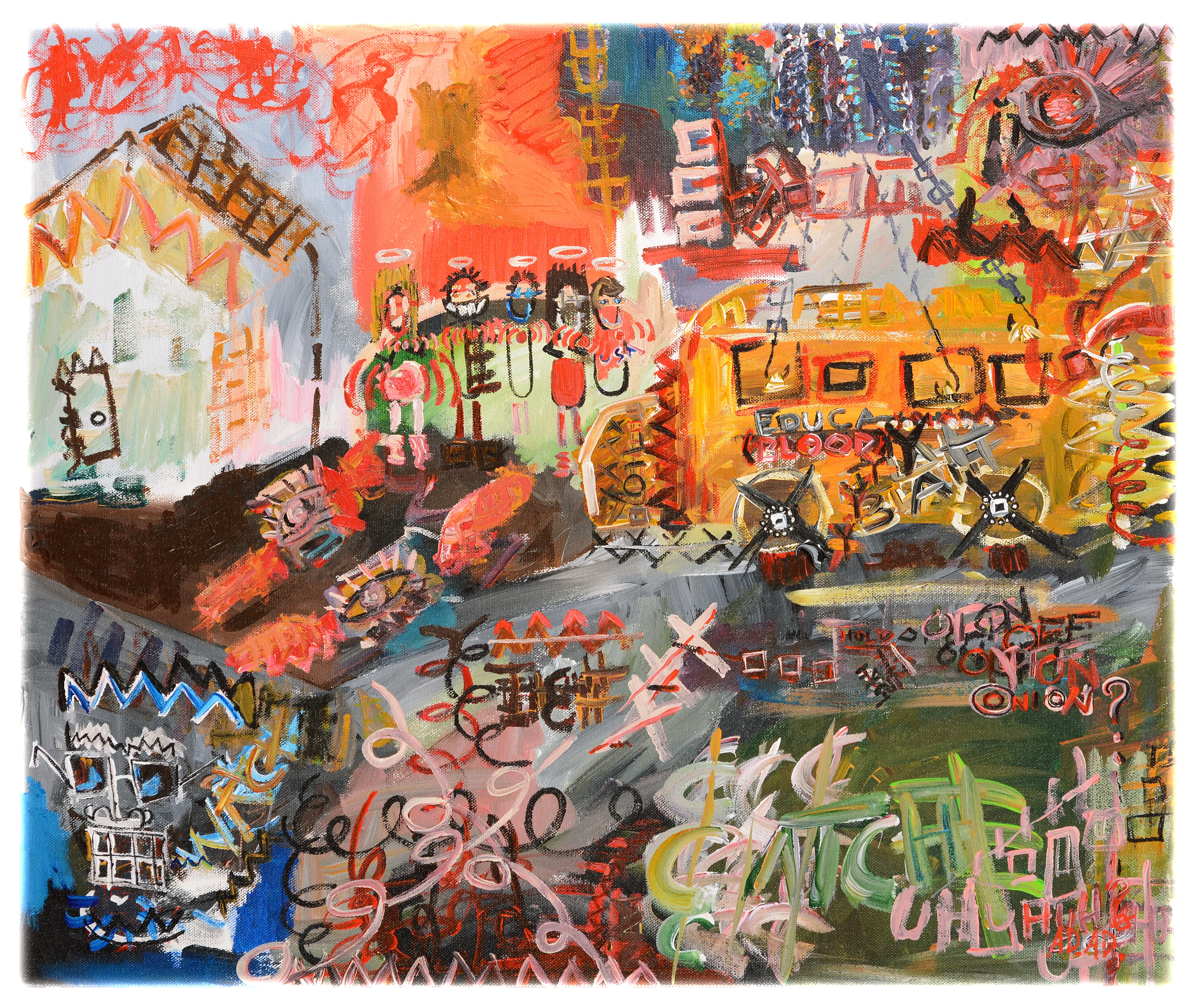 Catch of the Day || Original Painting - Acrylic and Oil Stick on Canvas, 2014 || Digitally Retouched, 2021