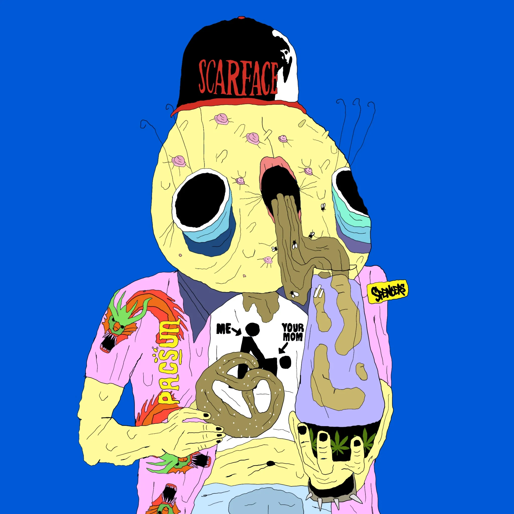 A creature birthed in the filth ridden fryers of an Auntie Anne’s pretzel and raised by an inbred ostrich farmer managing Spencer’s Gifts. A hole whose pores are clogged with stale mall air, developing tags and goiters that are scraped and used as wax for Yankee Candles. It knows no other existence nor does it care. It simply consumes what it can, when it can, and knows that outside of those rotating doors is only more sadness and regret. It is the beating heart of the sad town. Distributing tainted blood with every limp seizure. It and the town are parasites of each other, perpetually exchanging indiscernible fluids that rot from within. The shit flowing freely from its gaping hole fills lava lamps in the place it was born.

Eventually it will die alone and be turned into a commemorative stuffed animal available at build-a-bear that doesn't sell well. 

It is one of five total butthole gods that exist in your hometown.