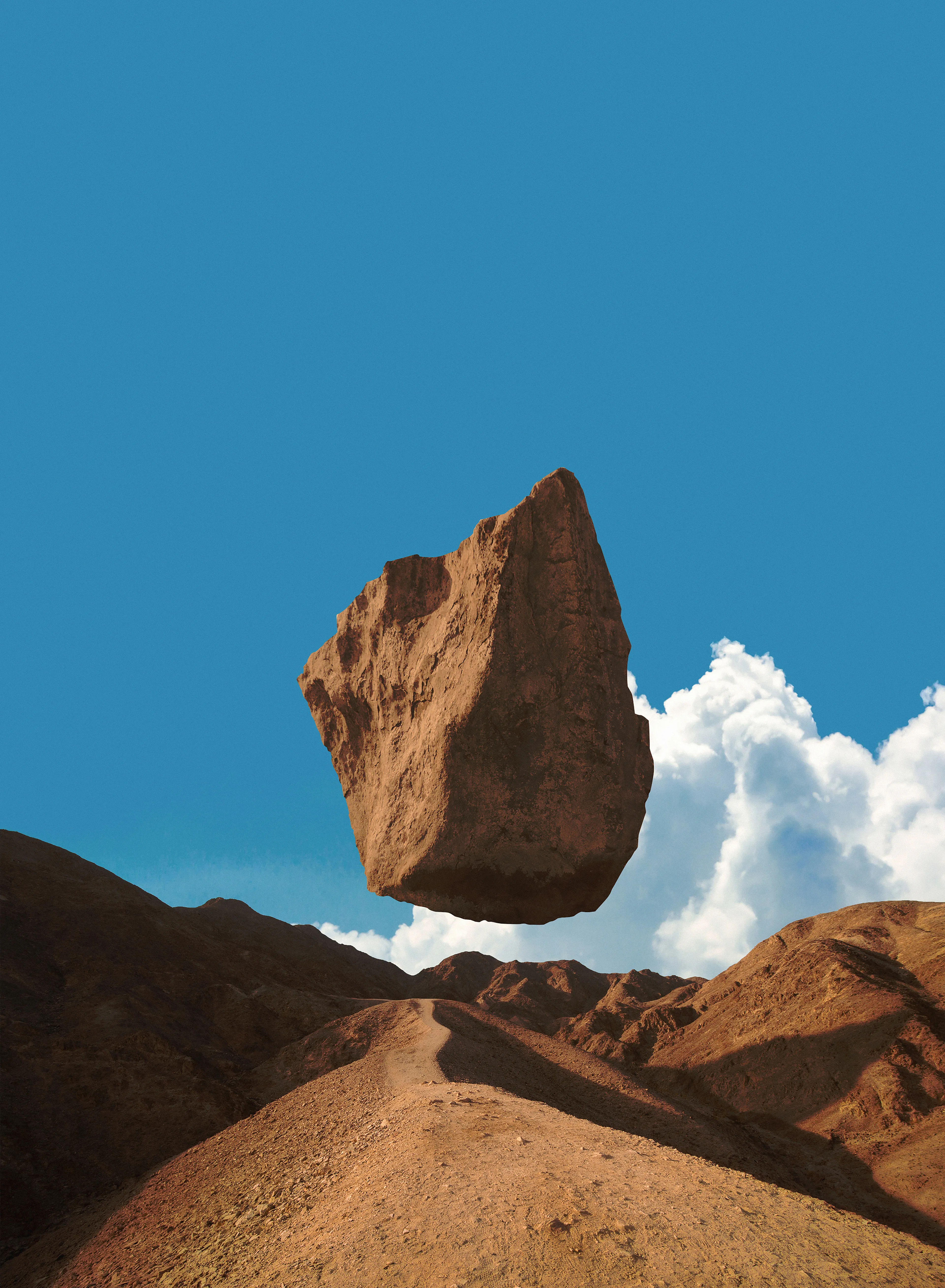 Sometimes I get tired of the laws of physics. My work has been a constant search for alternate realities. Parallel universes where anything is possible.

The NFT includes a high resolution print file 5000x6813 pix at 300 dpi. I will send a print to the buyer, anywhere in the world.

Fran Rodríguez aka lacabezaenlasnubes (spanish for "head in the clouds") has worked for bands like Weezer, Coldplay or Twin Shadow and his work is sold in online art stores and galleries worldwide