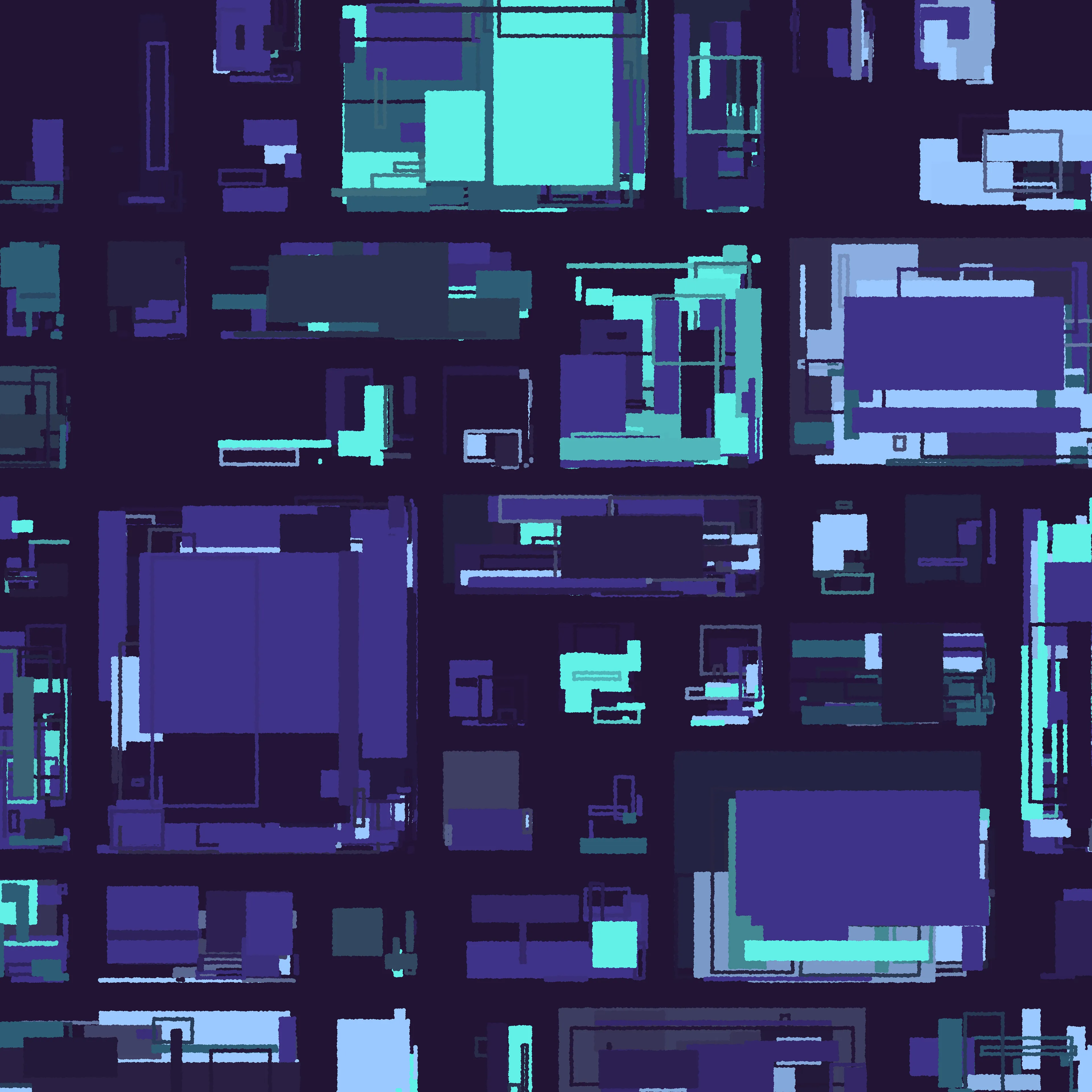 Order from chaos, life within stillness.
Palette: Blue Mint

9600 x 9600