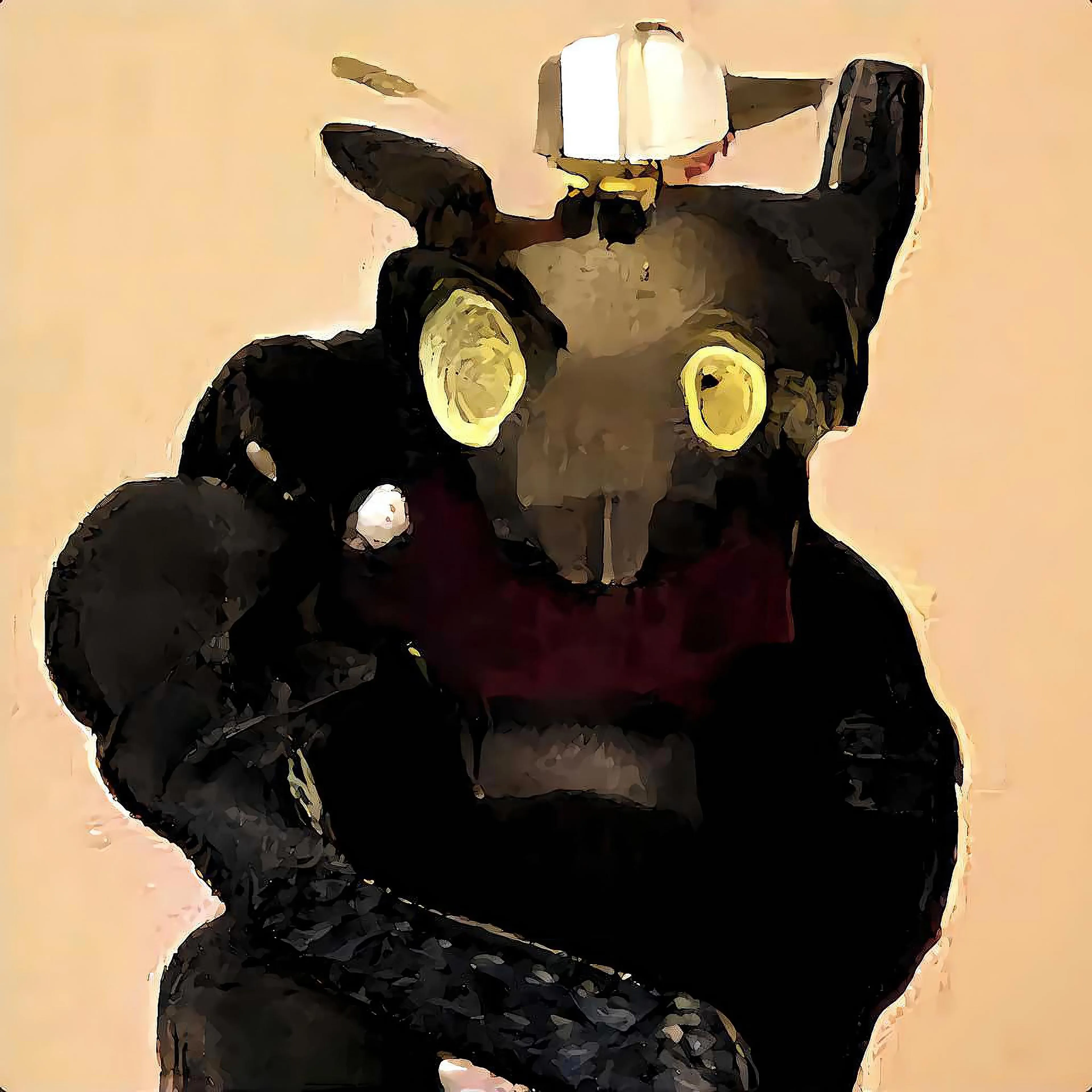 Haiku Minion #2
4000x4000

Created using speech recognition and neural networks trained to transform speech into visuals, based on below input:

With a tophat bell,
Creature with a different tell.
All knew that to quell.