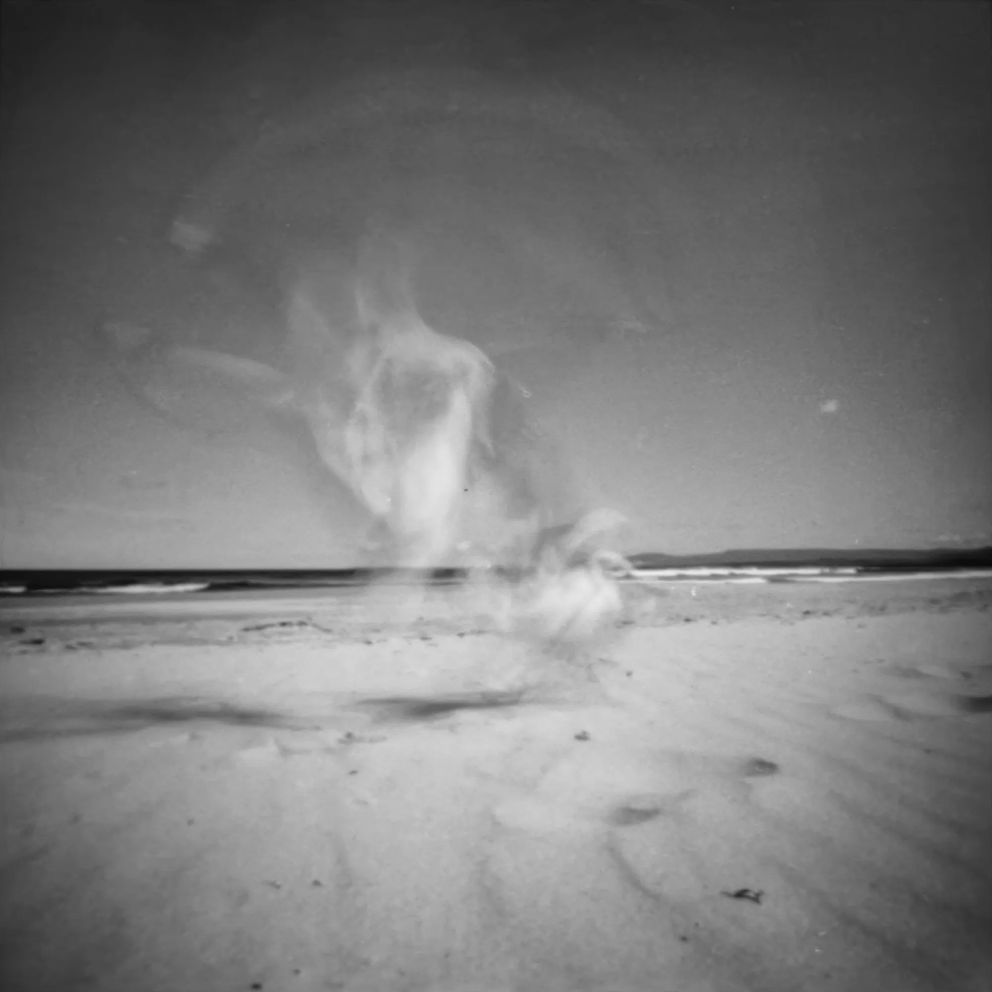 This image of a seagull taking flight was made on film using a pinhole camera.  I've never taken a photo like this.

This long moment in time shows the seagull on the sand then the perfect arc of its wings as it turns and flies off.  It ends abruptly; the bird in flight, as the shutter closes.  

Though captured using very old techniques, the image represents ascendence; the start of a journey upward. Hope for the future.

It was made with a pinhole camera, the oldest type of camera in the world, using film, over about 1 second in the blazing Australian sun.  

If you've ever tried to sneak up on a seagull with a wooden film camera you'll know one reason why this is a special photo.

This is one of the first pinhole photographs on Foundation.

Film: Ilford Delta 100 
F-stop: 161 (literally a pinhole)
Camera: Ondu 6x12 Multiformat pinhole

This image was developed and scanned by hand at home.  

Stored forever on Arweave: https://arweave.net/yyoABiIyHvBoKUdUwbhhF5gv-ejKXaD9_42WdPpNmvg