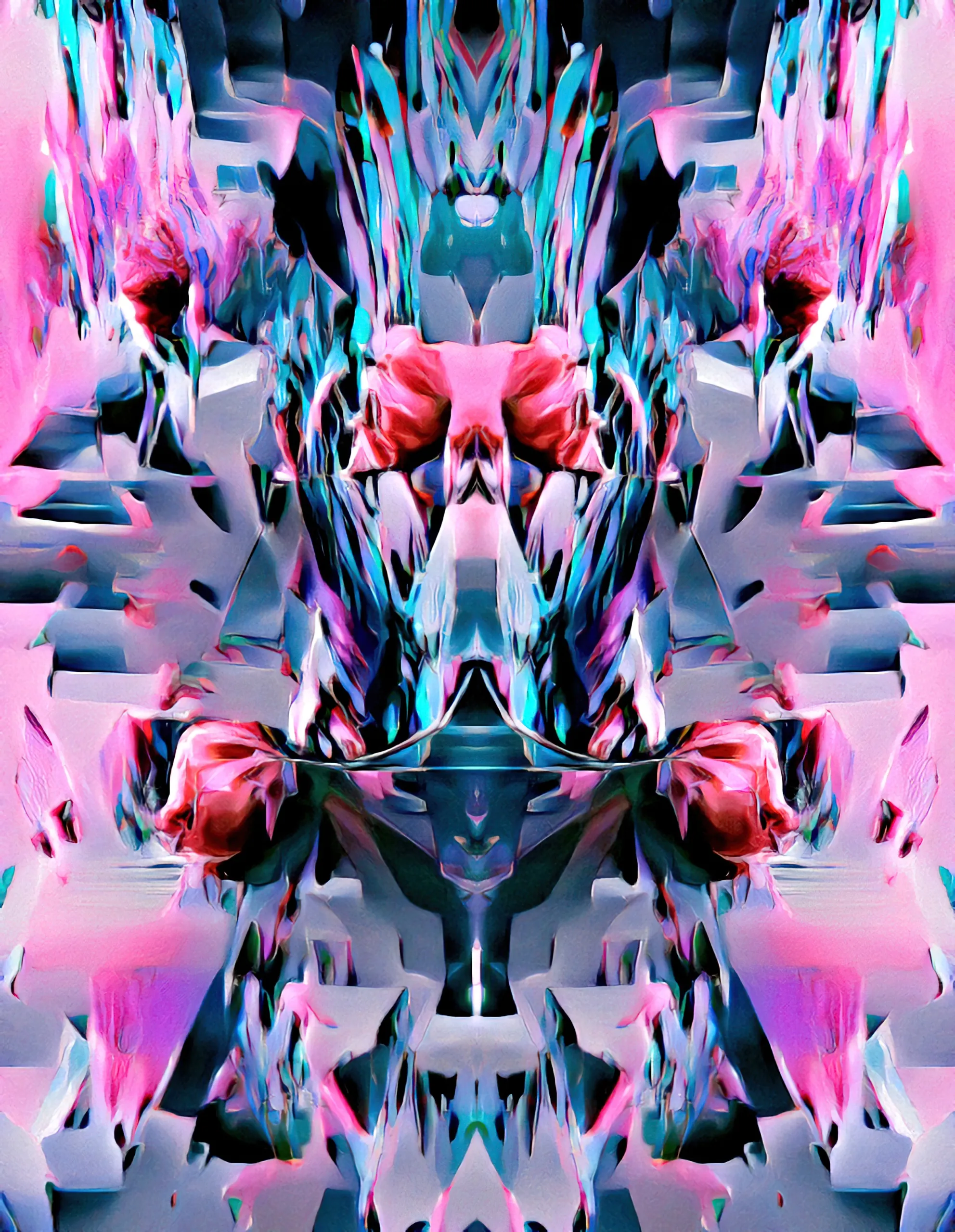 Fragment seams of reality, like a hall of broken mirrors. 

A presences making itself known to the world, reflecting off oneself to create a beautiful new reality filled with vibrancy.


Dimension: 1984x2560