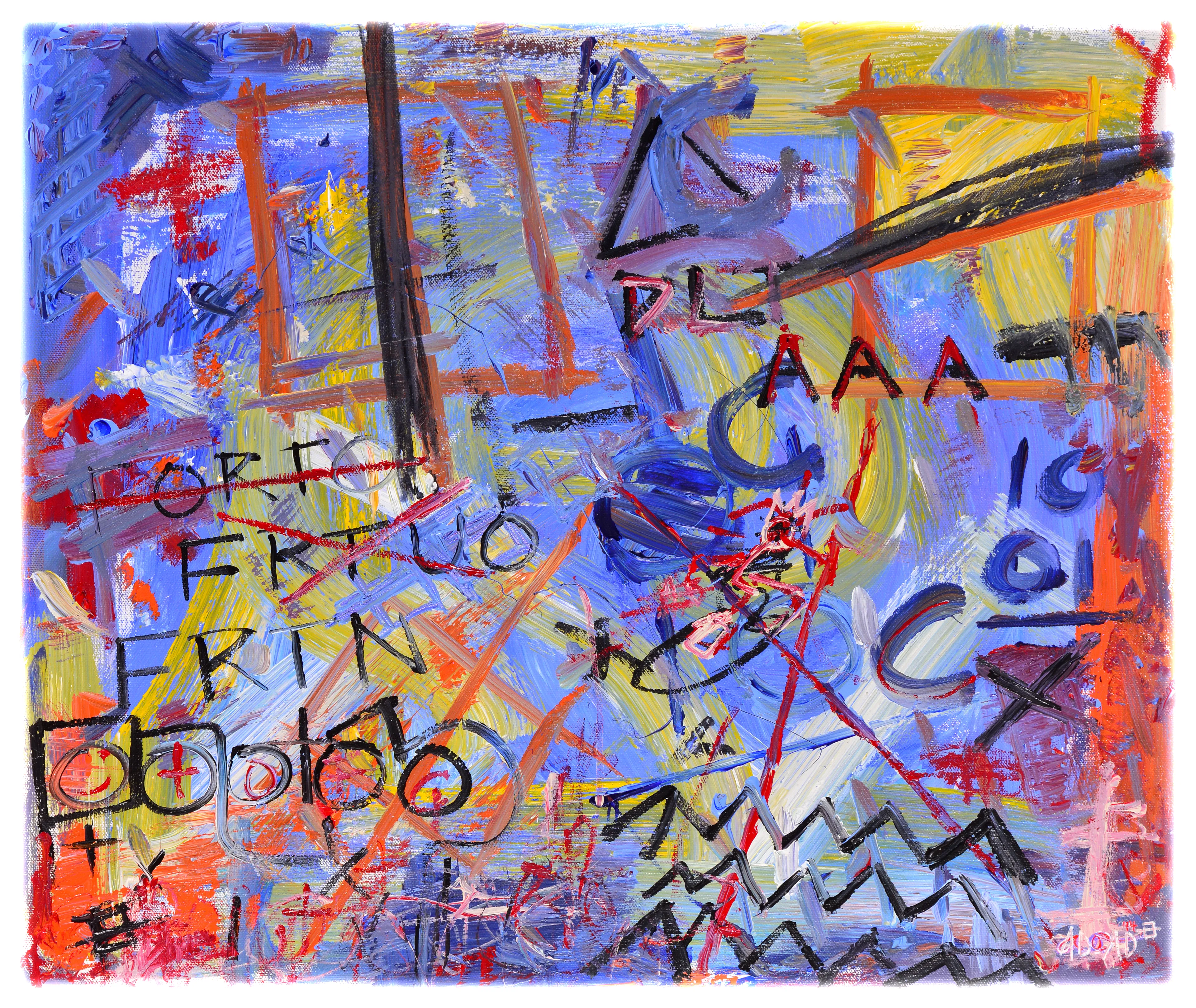 Trestles || Original Painting - Acrylic and Oil Stick on Canvas, 2014 || Digitally Retouched, 2021