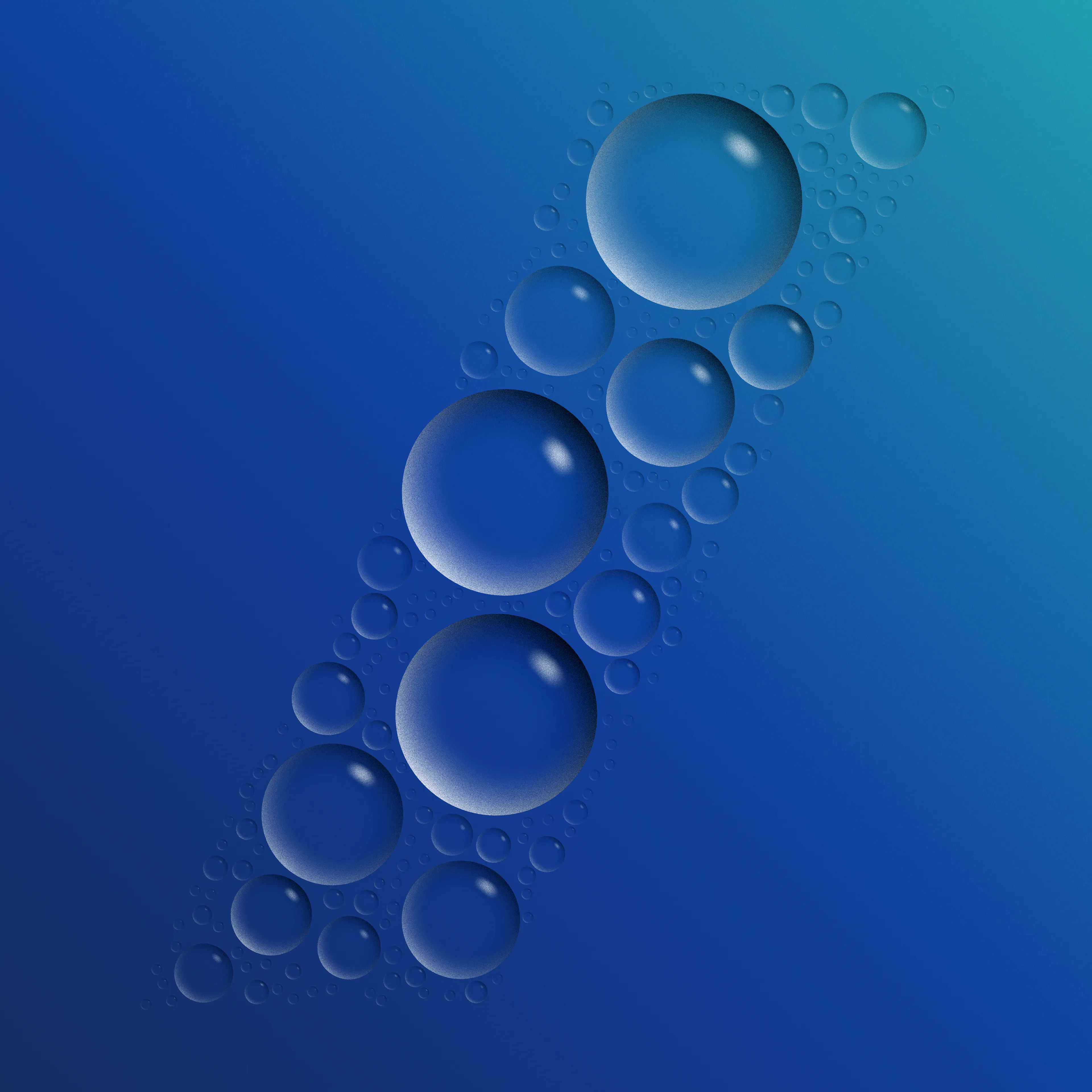 Swim by ippsketch
6000 × 6000 px
Edition 1 of 1
Second piece in the Sink, Swim, Float triptych that can be displayed either vertically or horizontally

Bubbles ascend from the depths
Sketched with code