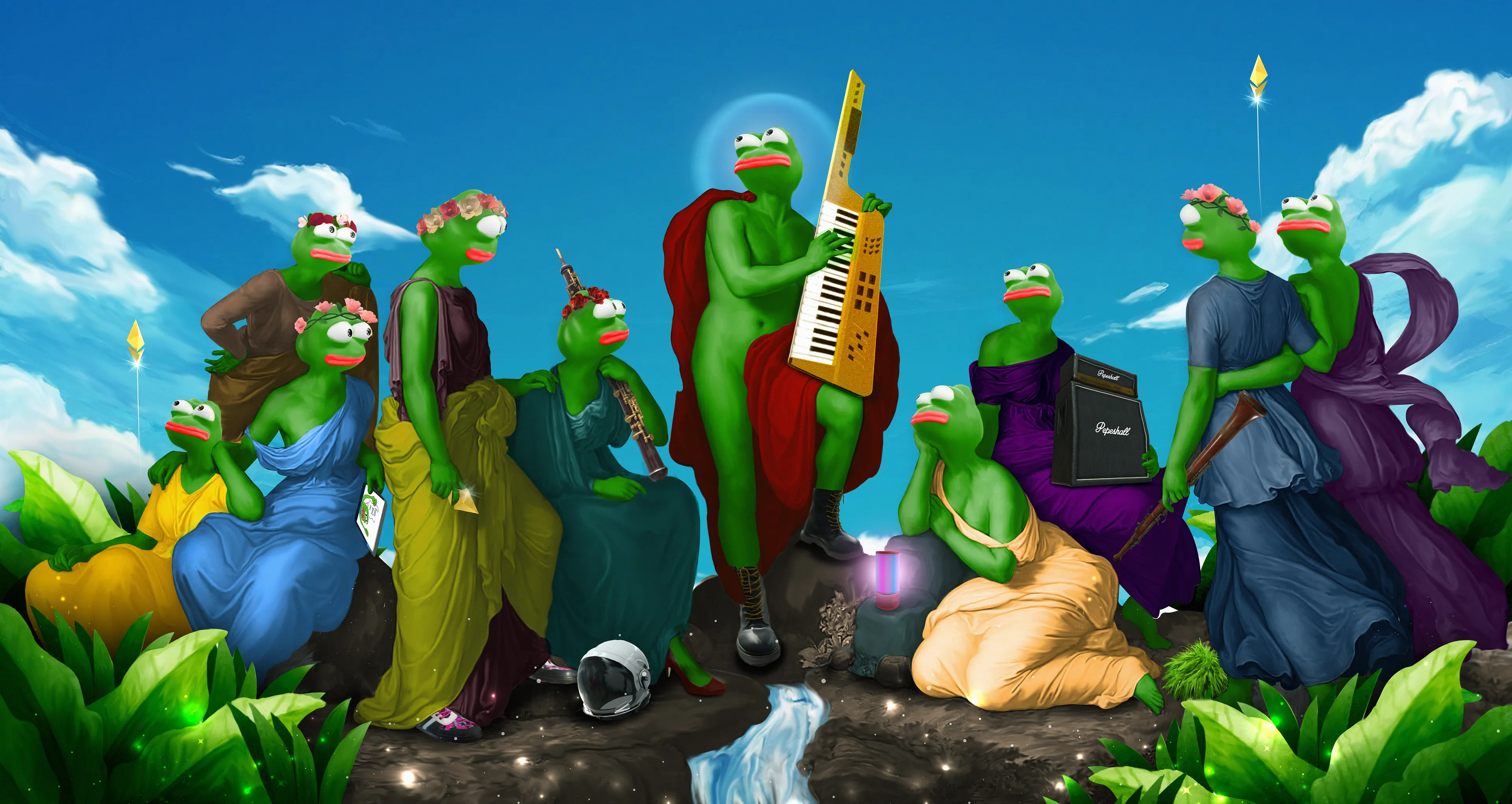 Apollo und die Musen (Apollo and the Muses)  by 	Heinrich Maria Von Hess inspired me to create this piece of art.

Dimensions: 7600 x 4042