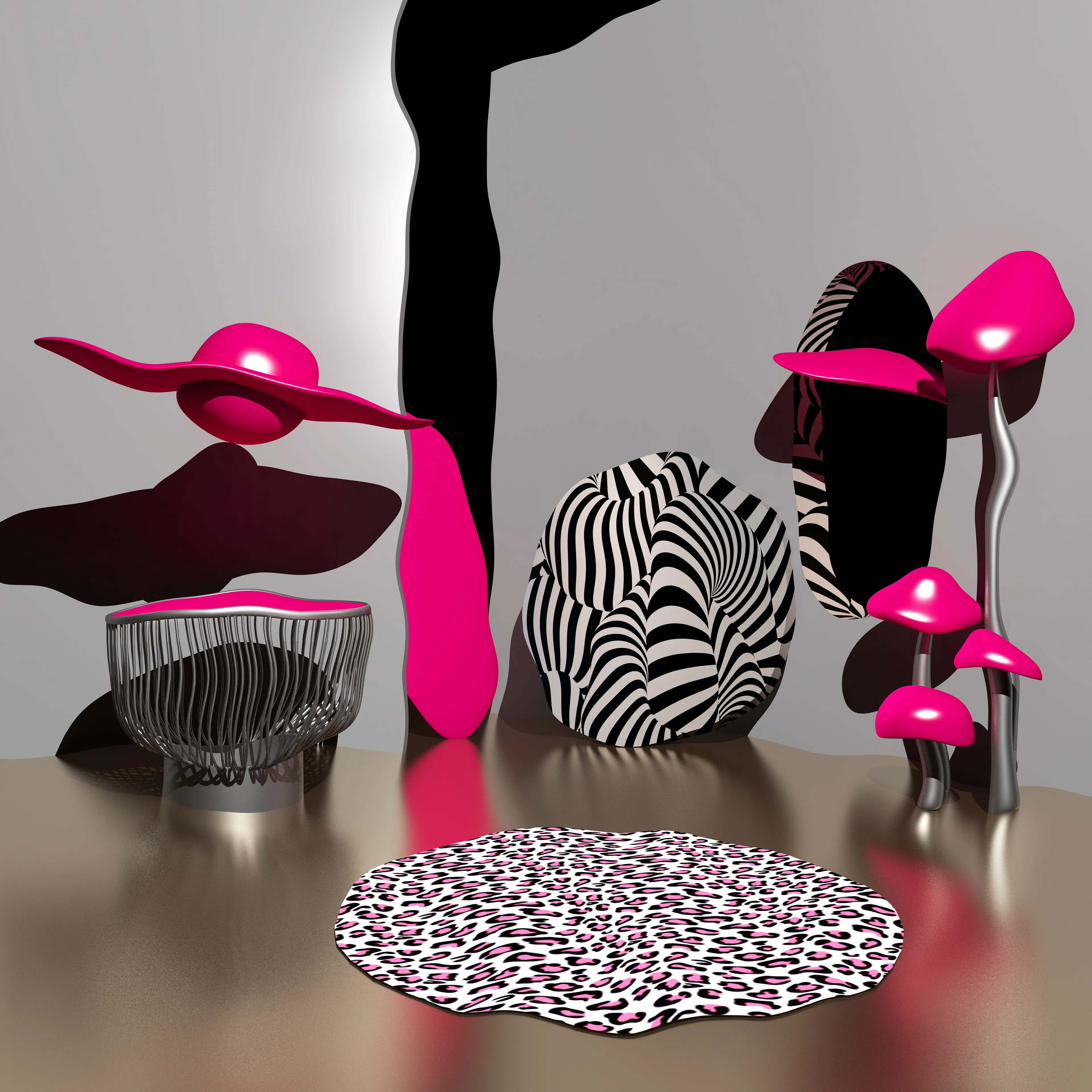 A 3D artwork made in Cinema 4D, inspired by space age/midcentury design.

6000x6000 pixels

2021