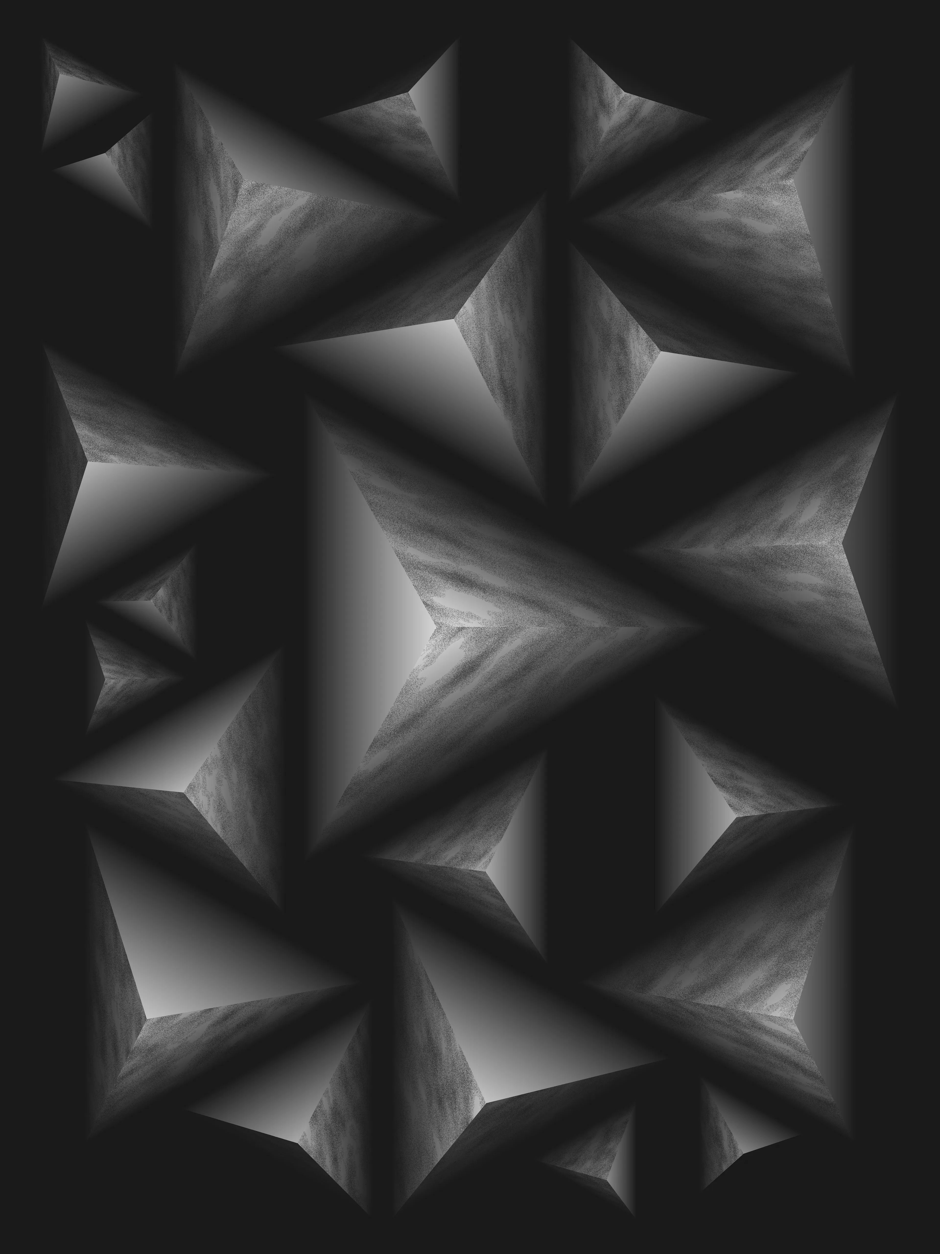 Shattered Descent by ippsketch
6000 × 8000 px
Edition 1 of 1

Outcroppings fall into the depths
Sketched with code