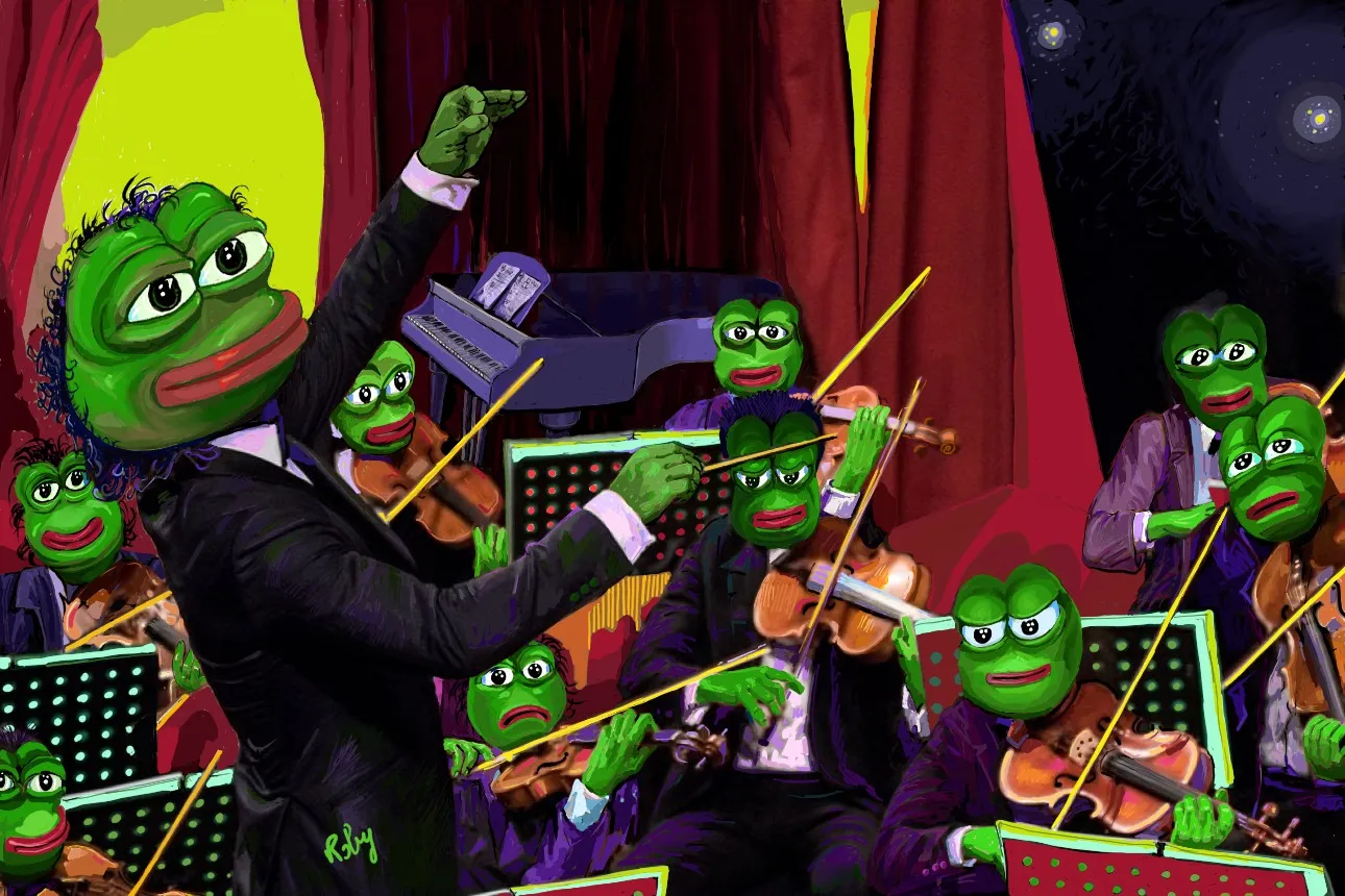 Painting of the Great Pepe conducting a string orchestra before a vast adoring audience. 

"Heard melodies are sweet, but those unheard are sweeter."

Edition 1/1 of an original artwork by Siapou.

Realised on CSP, 2021. 1280x1024, 300dpi.

