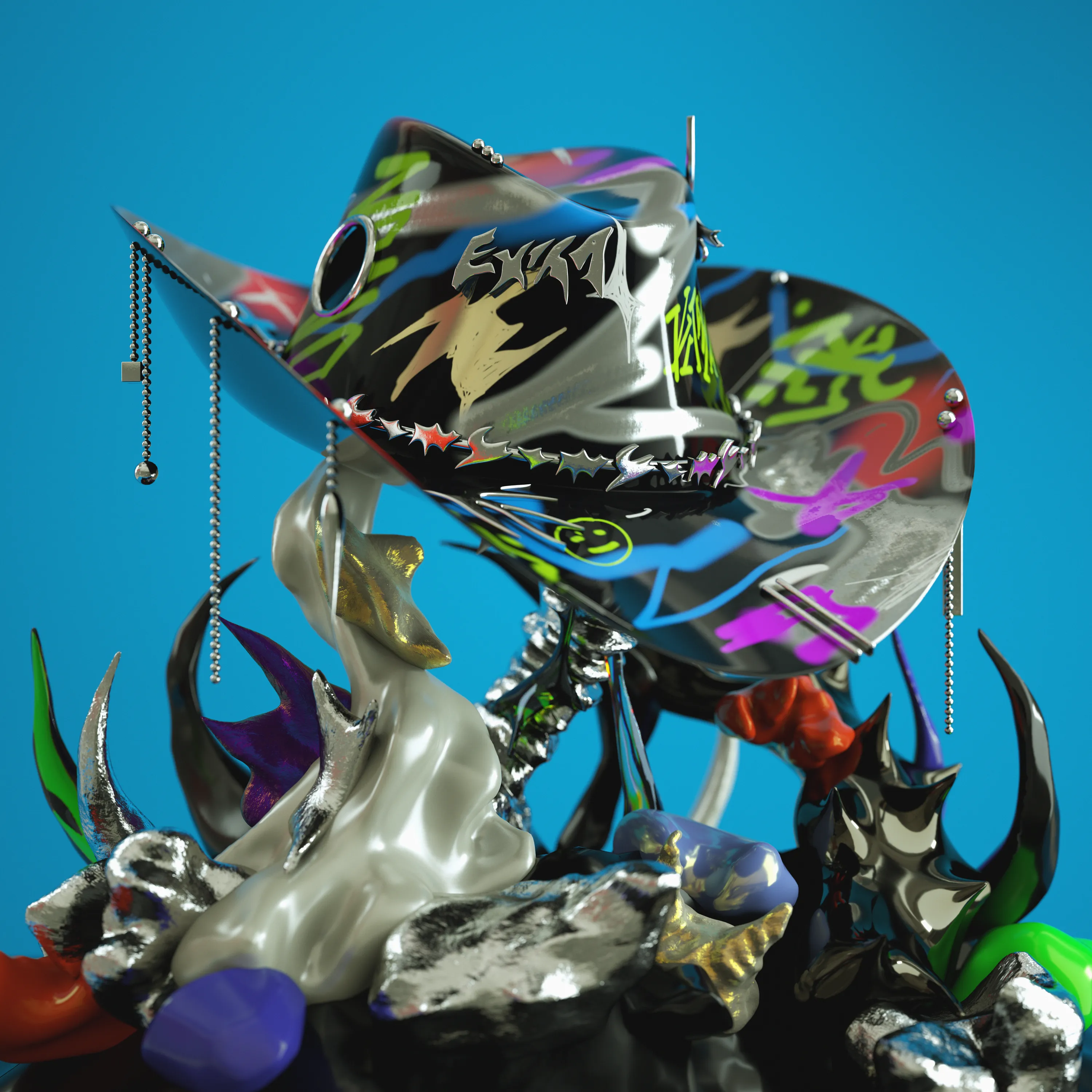 "EXTRA". For a real NFT cowboy. 

1 of 1.

Sculpted in Blender, rendered in Cinema 4d + Octane Render.
3000x3000px.

Unlockable content: link to 8000x8000px hi-res image and a secret message.

Kitasavi, 2020.