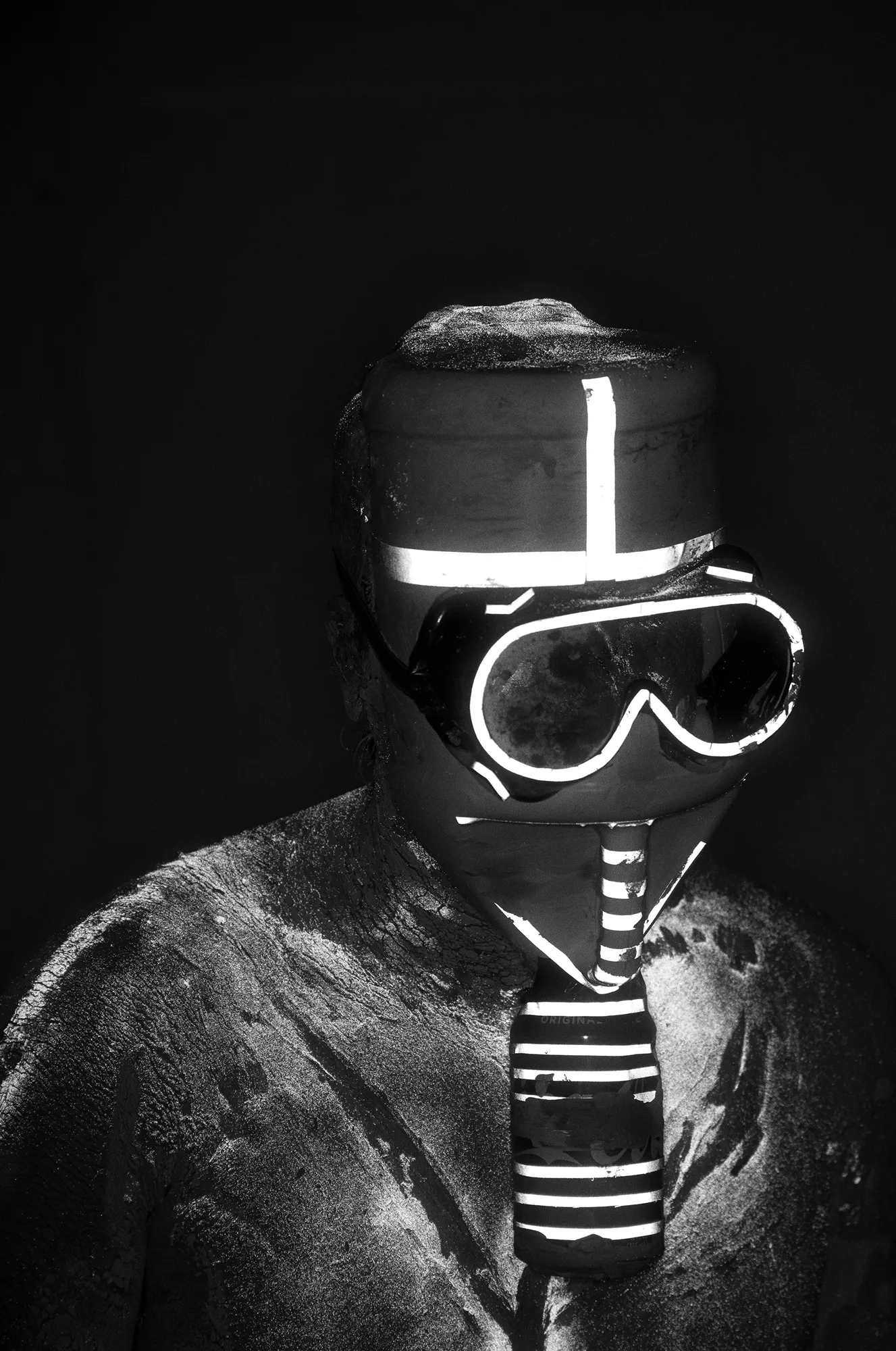 In conjunction with the launch of my NFT series Constructions (American Type and Hedonic Reversal) on OpenSea, I am offering a limited collection of 10 photographic NFTs from my series Masks. These self-portraits made in my studio recreate profiles of protesters in Santiago, Chile wearing makeshift gas masks constructed from discarded soda cans and bleach bottles. Inspired by Pablo Neruda’s epic Canto General, this series, like most of my work, straddles documentary and fiction—my own biography and that of other Latin American people. In these portraits, the protestors become more than defiant agitators. They are architects of a new universe. 