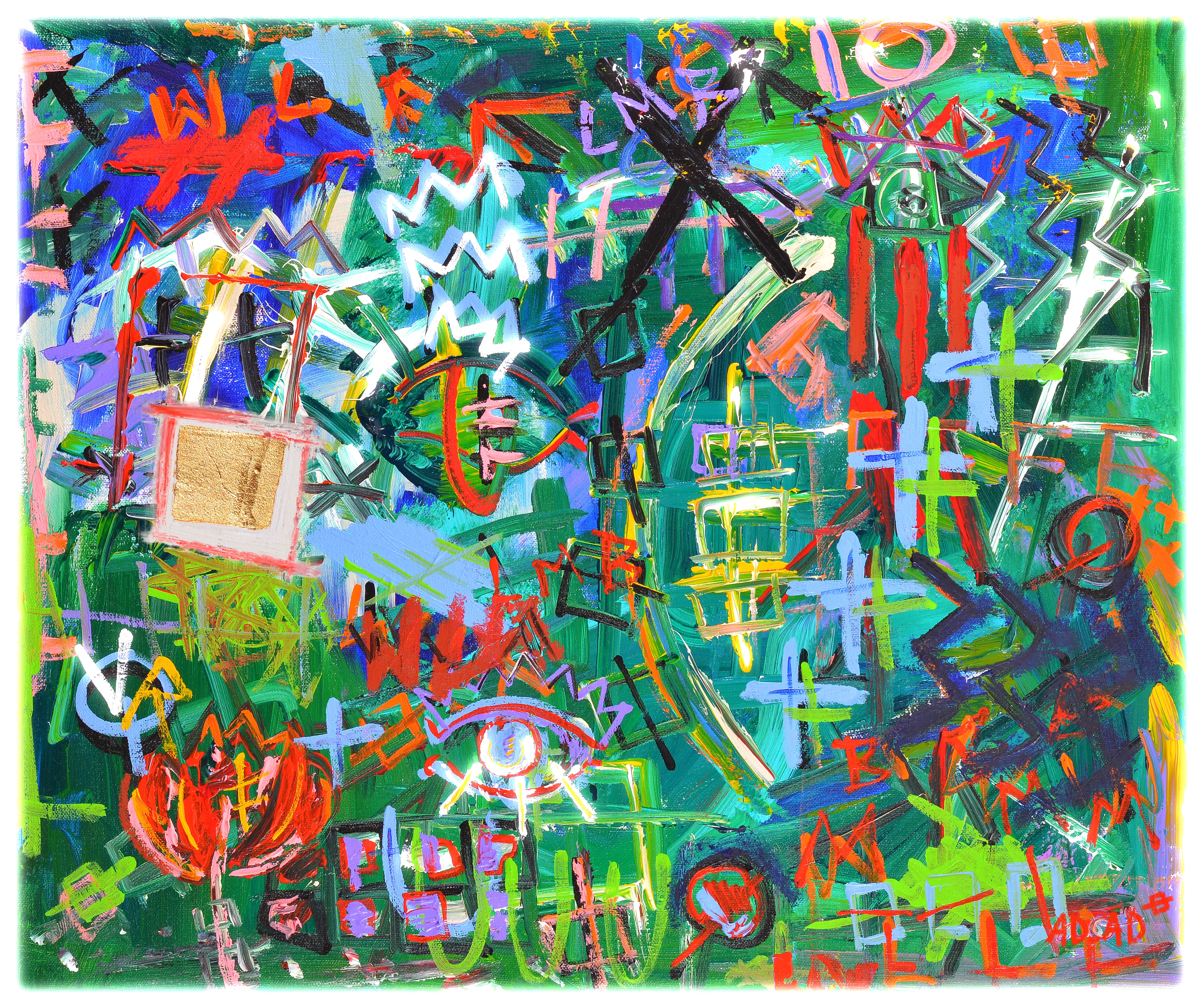 Wolf || Original Painting - Acrylic and Oil Stick on Canvas, 2014 || Digitally Retouched, 2021