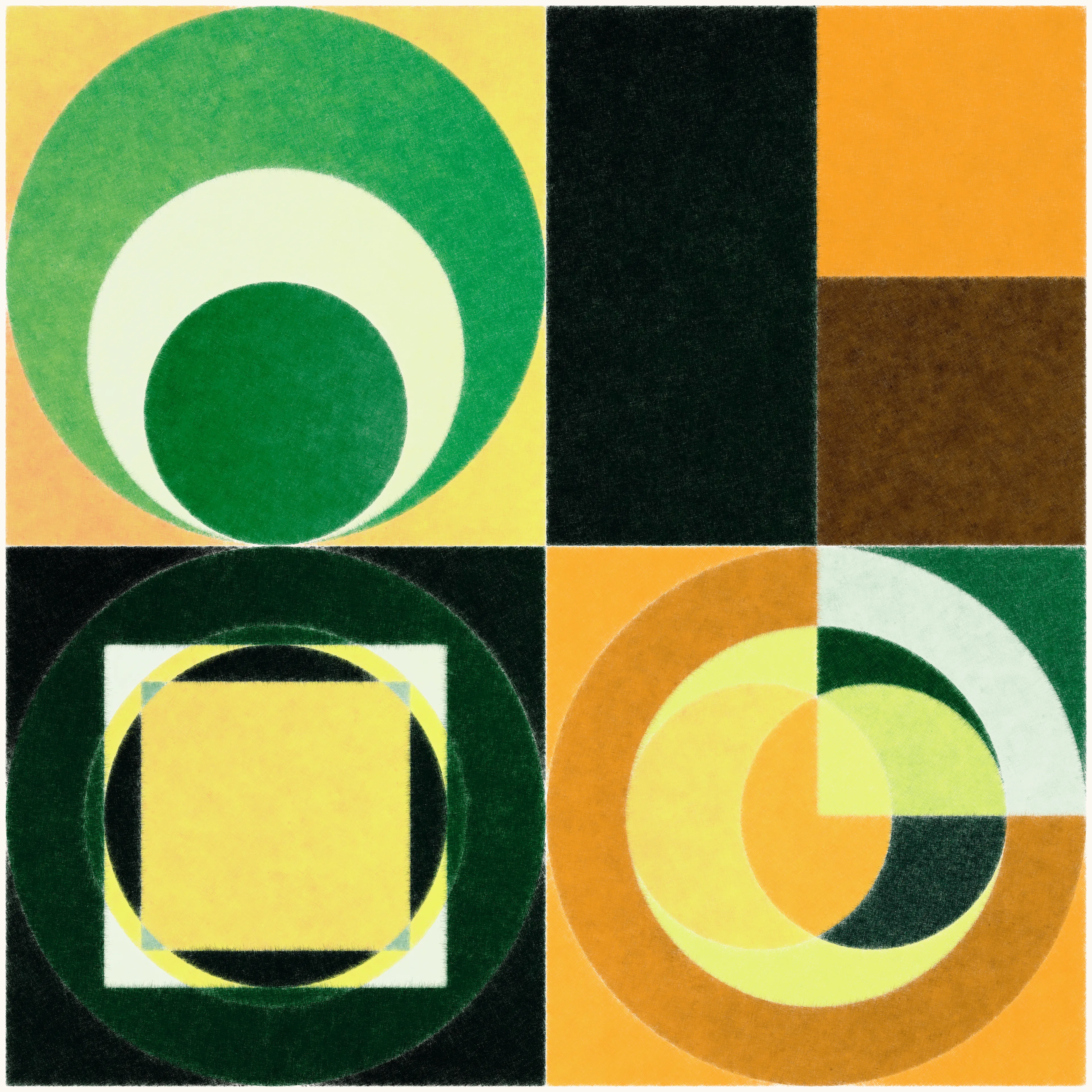 Modular is a series of five generative artworks that explores the idea of building something simple from complex components. Every Modular piece contains over 20 million crosshatched lines that meld together to fill in a minimalistic abstract artwork. I encourage you to view this piece at its full size to get a full sense of its depth.

Size: 4500 x 4500 px