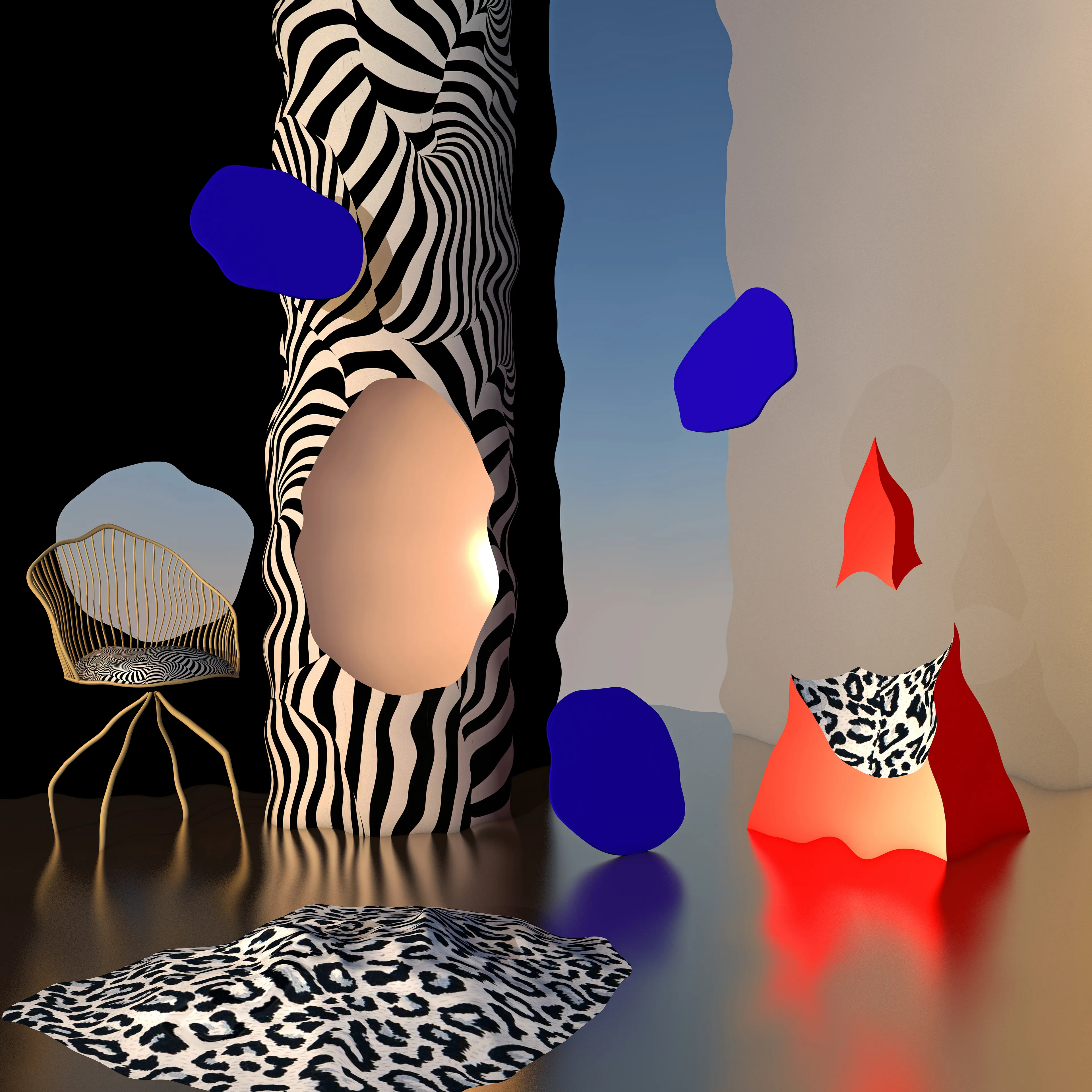A 3D artwork made in Cinema 4D, inspired by space age/midcentury design.

5000x5000 pixels

2021