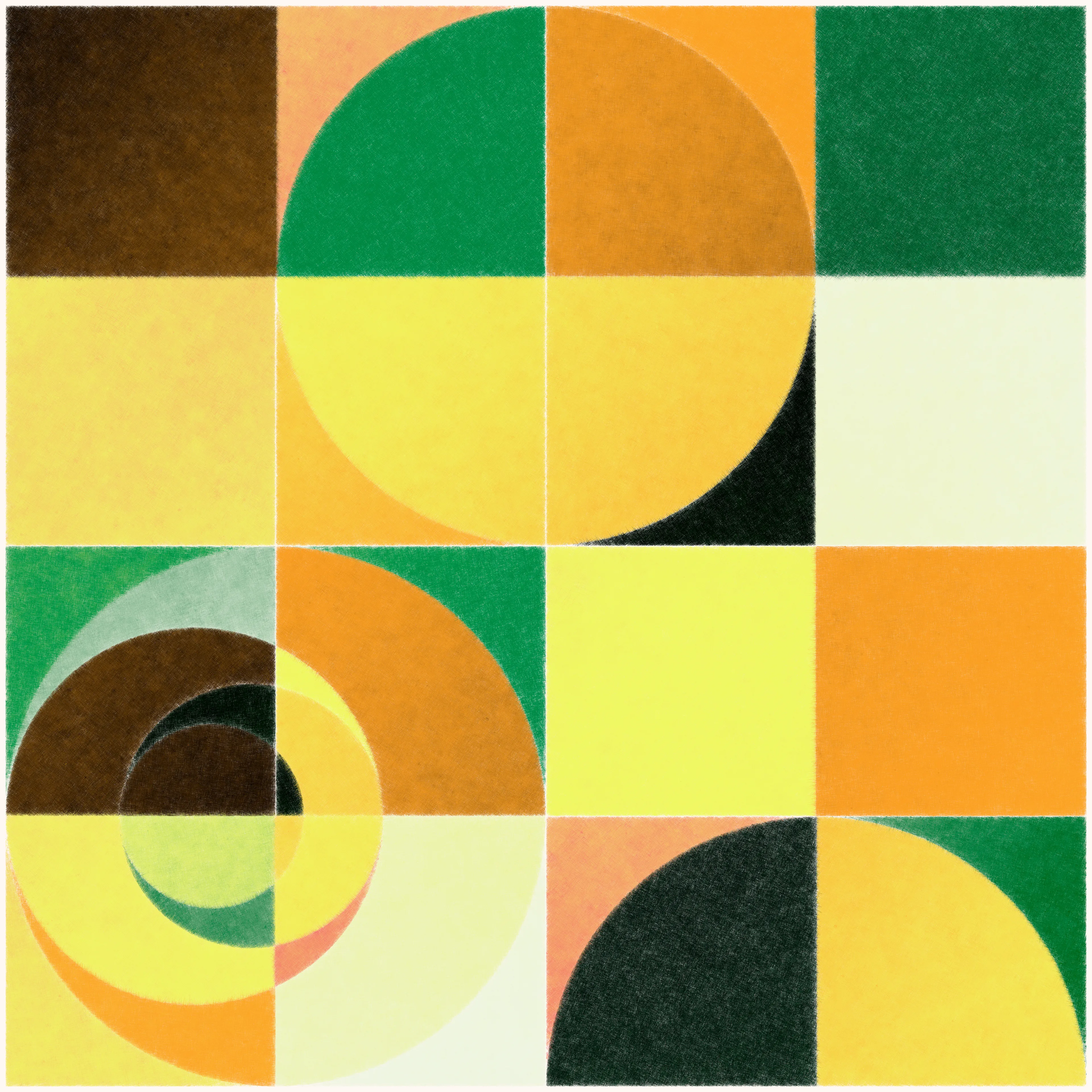 Modular is a series of five generative artworks that explores the idea of building something simple from complex components. Every Modular piece contains over 20 million crosshatched lines that meld together to fill in a minimalistic abstract artwork. I encourage you to view this piece at its full size to get a full sense of its depth.

Size: 4500 x 4500 px