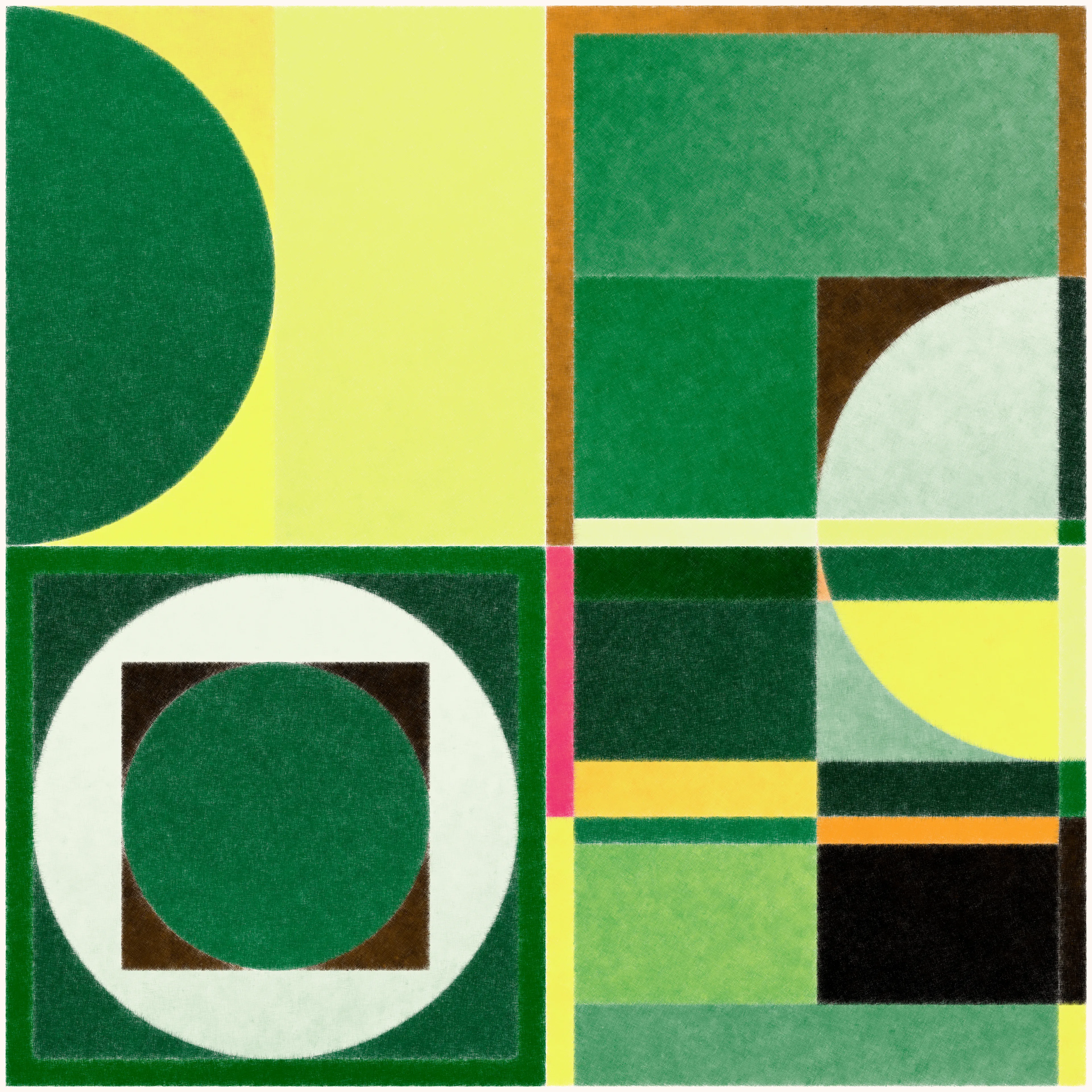 Modular is a series of five generative artworks that explores the idea of building something simple from complex components. Every Modular piece contains over 20 million crosshatched lines that meld together to fill in a minimalistic abstract artwork. I encourage you to view this piece at its full size to get a full sense of its depth.

Size: 4500 x 4500 px
