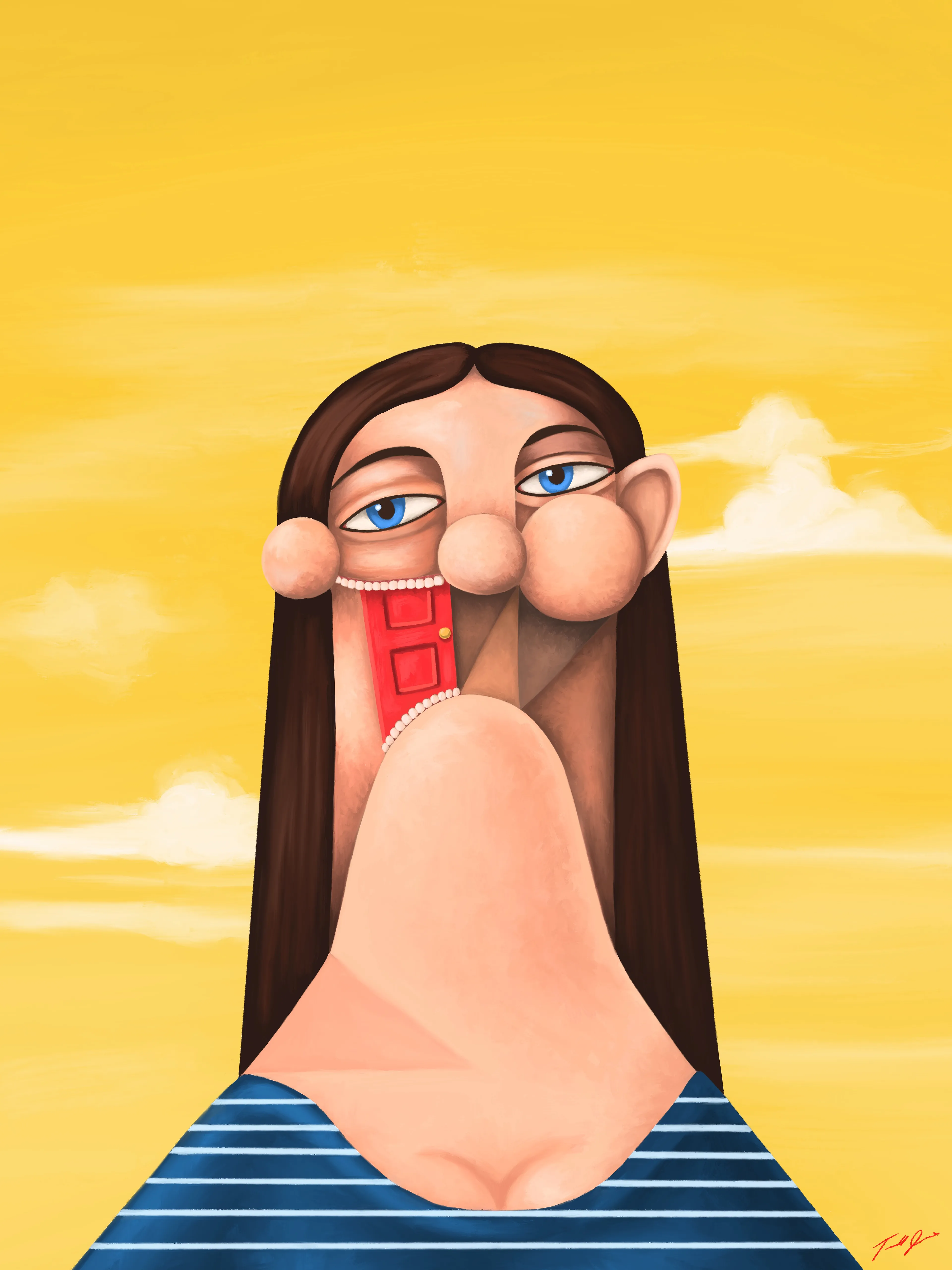 Margret is an original piece that was birthed from a sketch on a church newsletter. It was then painted on canvas in 2014 and reimagined digitally in 2019. This is a 1of1 version updated in 2021.