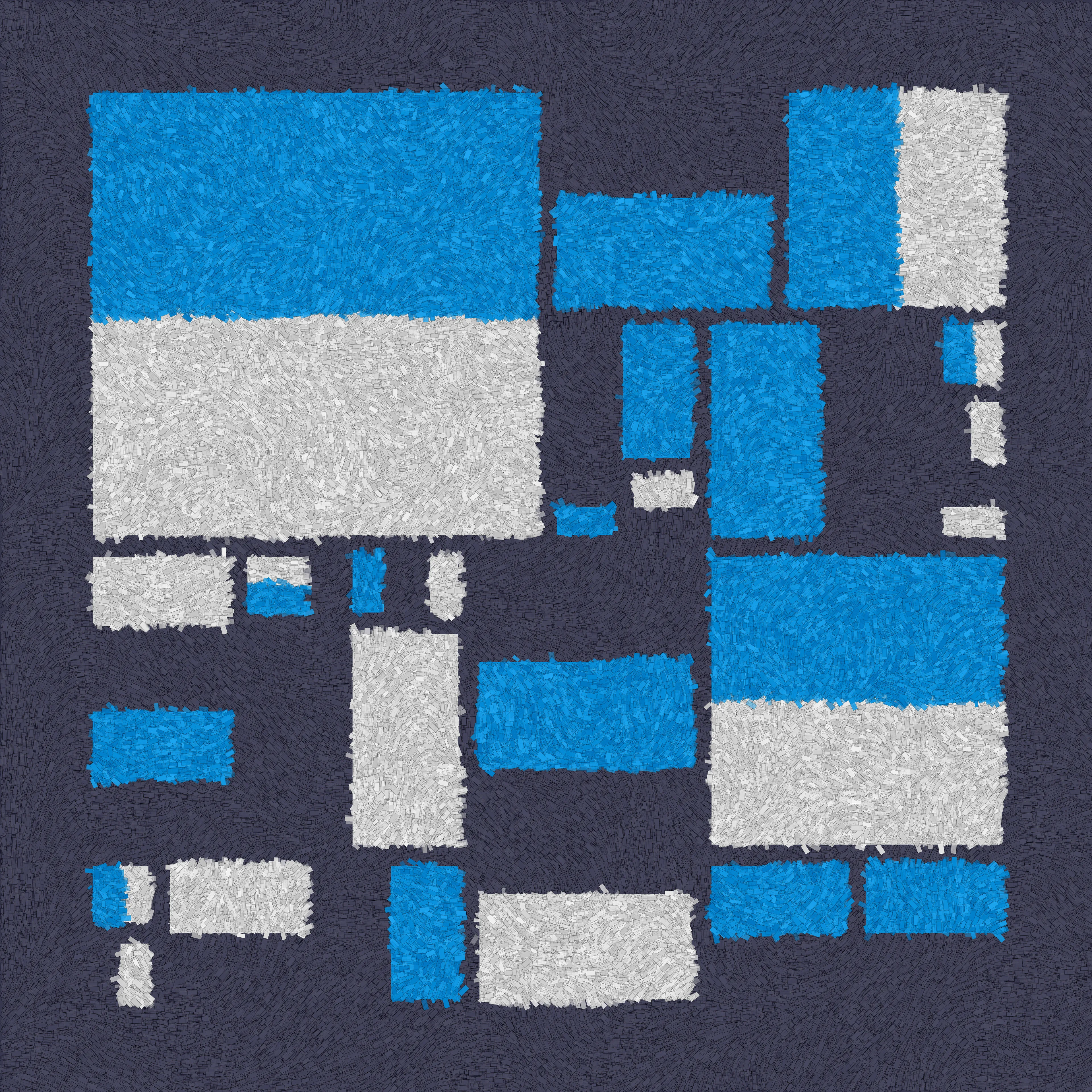 370,862 Rectangles by ippsketch
6000 × 6000 px
Edition 1 of 1
Third of three in the Shards Collection

Shapes of shapes - soft, flowing, then jagged
Sketched with code