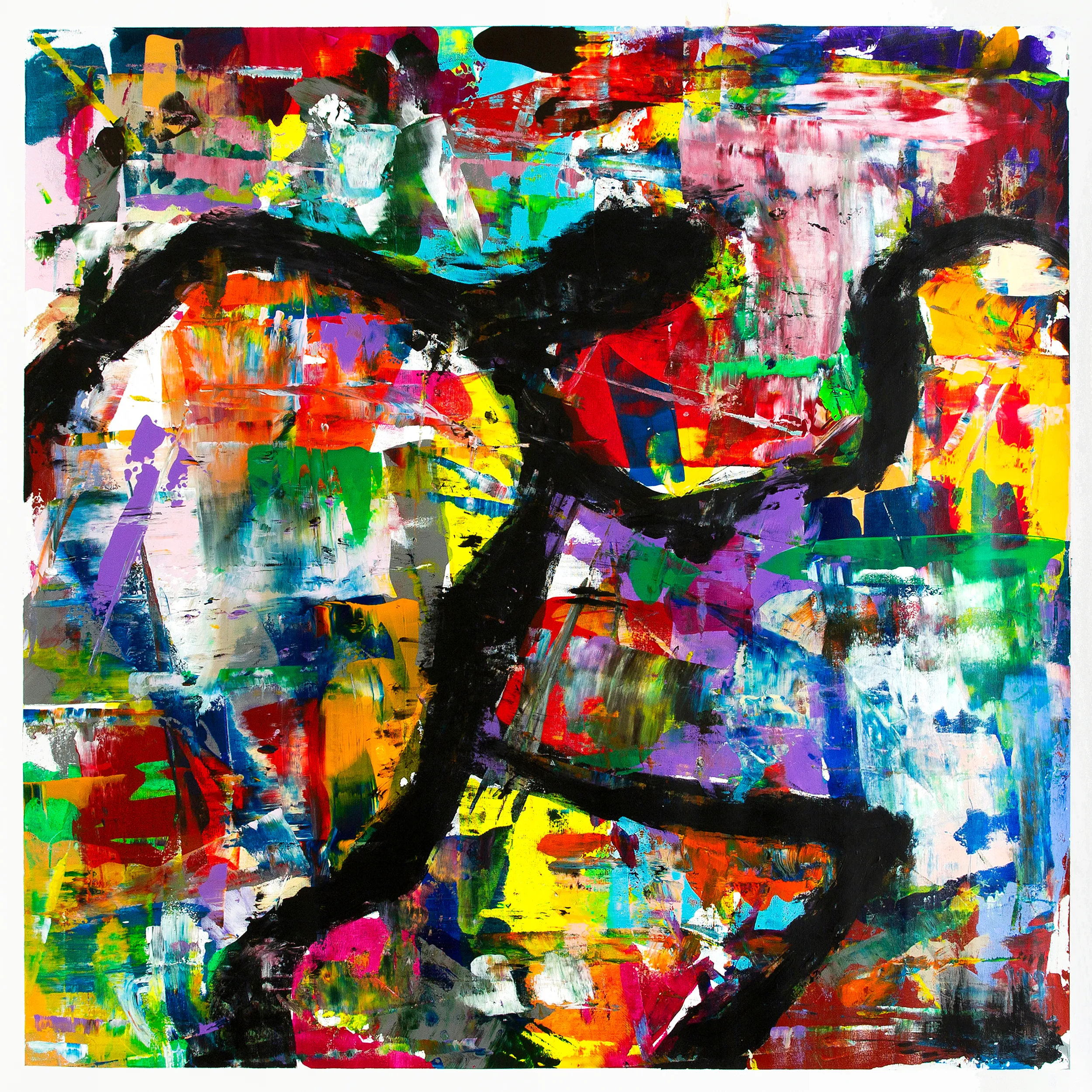 This work is painted with acrylic paints on canvas. It was created with a pipe without using a brush. After that, I edited it digitally.

Acrylic on canvas, digital edit
2021
2500×2500px