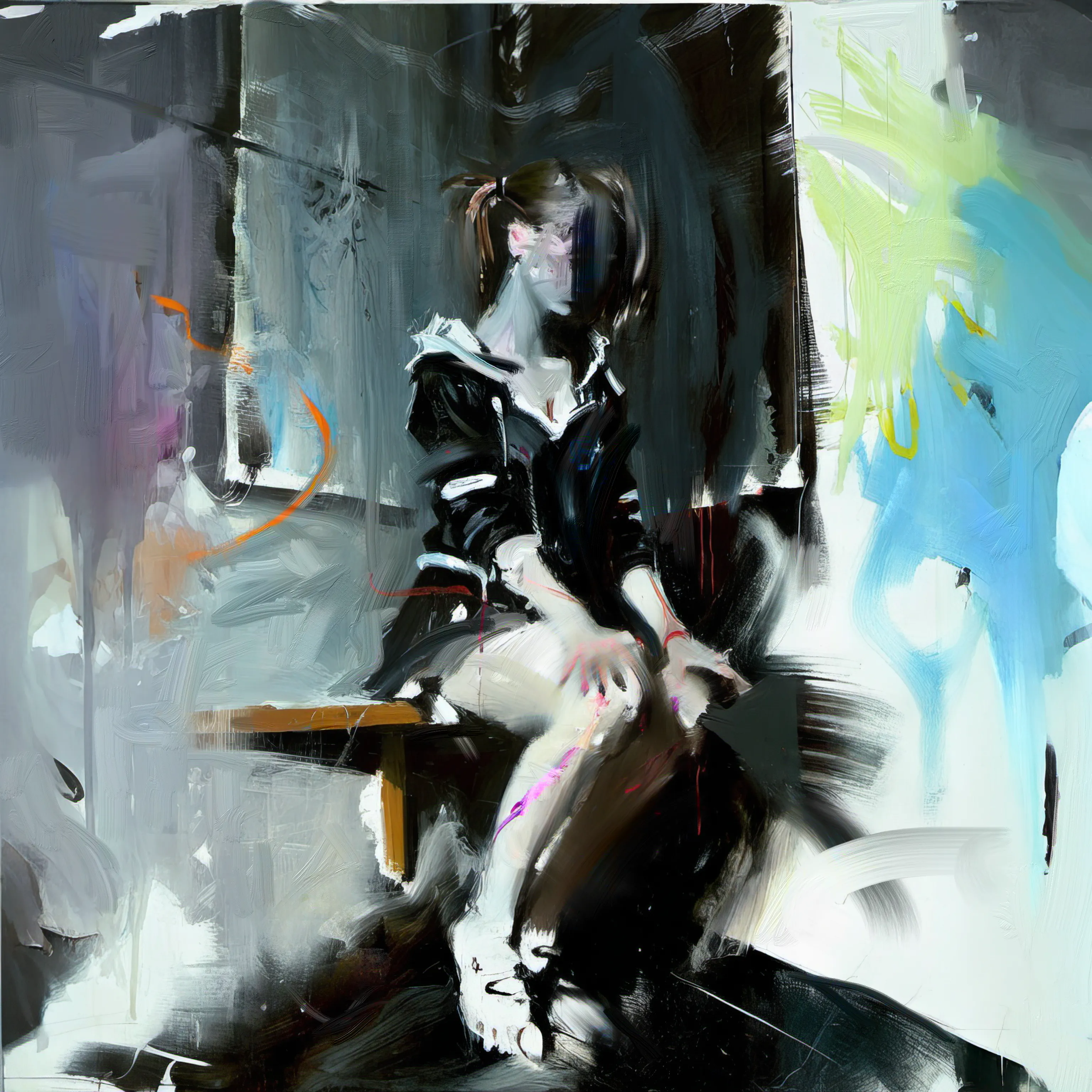 A digital painting created with collaboration of AI.