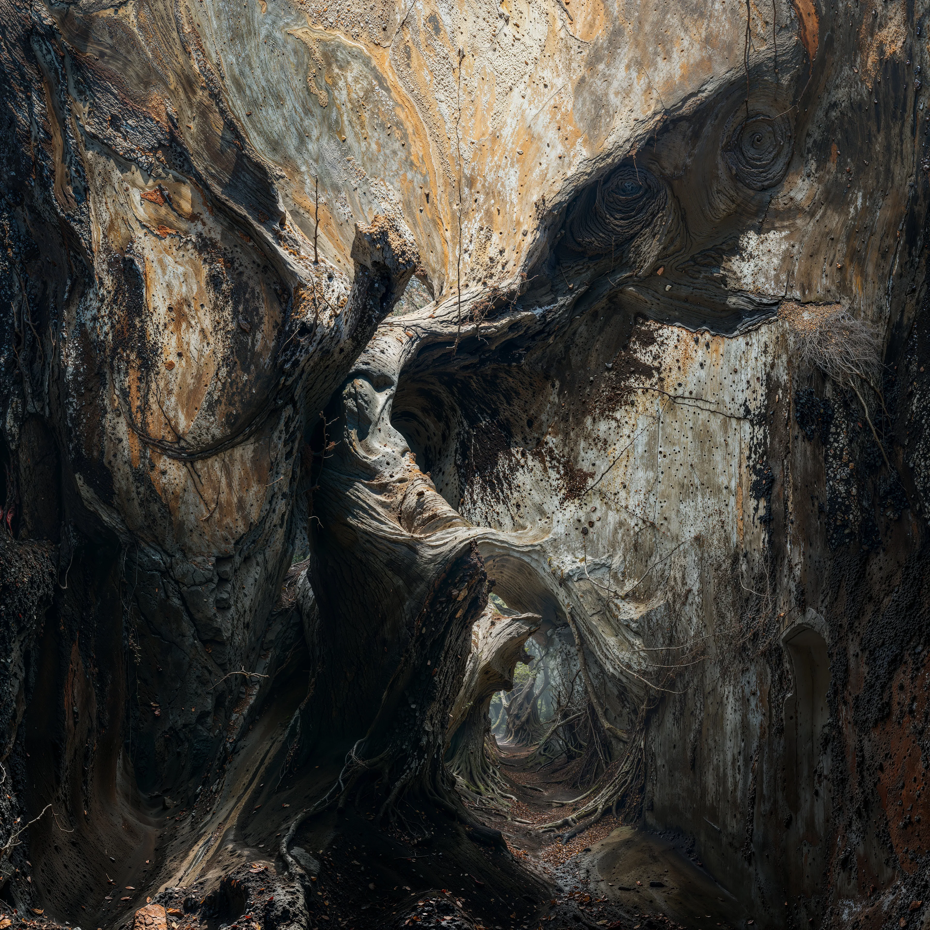 "Prometheus Unbound" is a sequel of sorts to the ancient Greek tragedy "Prometheus Bound" traditionally attributed to Aeschylus.  
It is a four-act lyrical drama by Percy Bysshe Shelley, first published in 1820.

In the original Greek myth, Prometheus is a Titan who defies the gods by stealing fire and giving it to humanity, an act that enabled progress and civilization. 
As punishment for this theft, Zeus, the king of the gods, orders Prometheus to be chained to a rock where an eagle eats his liver daily; it would regenerate overnight, only to be eaten again the next day in an ongoing cycle of perpetual torment.

Shelley's "Prometheus Unbound" does not follow the traditional narrative. Instead, it reimagines the ending of the story to reflect the poet's own views on oppression and liberation. In Shelley's version, Prometheus is eventually released from his chains. 
The drama focuses on the themes of resistance to tyranny, the power of the human mind, and the potential for humanity to be redeemed from its own self-imposed chains.

The play opens with Prometheus still bound to the rock, but instead of submitting to despair, he remains defiant against Zeus's tyranny. He is visited by the Oceanides, the daughters of Oceanus, who offer him their sympathy, but Prometheus is steadfast in his resolve. He refuses Zeus's offer of a pardon in exchange for submission, showing his commitment to his ideals and to humanity.

"Prometheus Unbound" stands as a poetic manifesto for human rights and individual freedom, as well as a piece of Romantic literature that emphasizes the sublime power of nature and the human spirit.

8192 x 8192 px  
AI-Generated