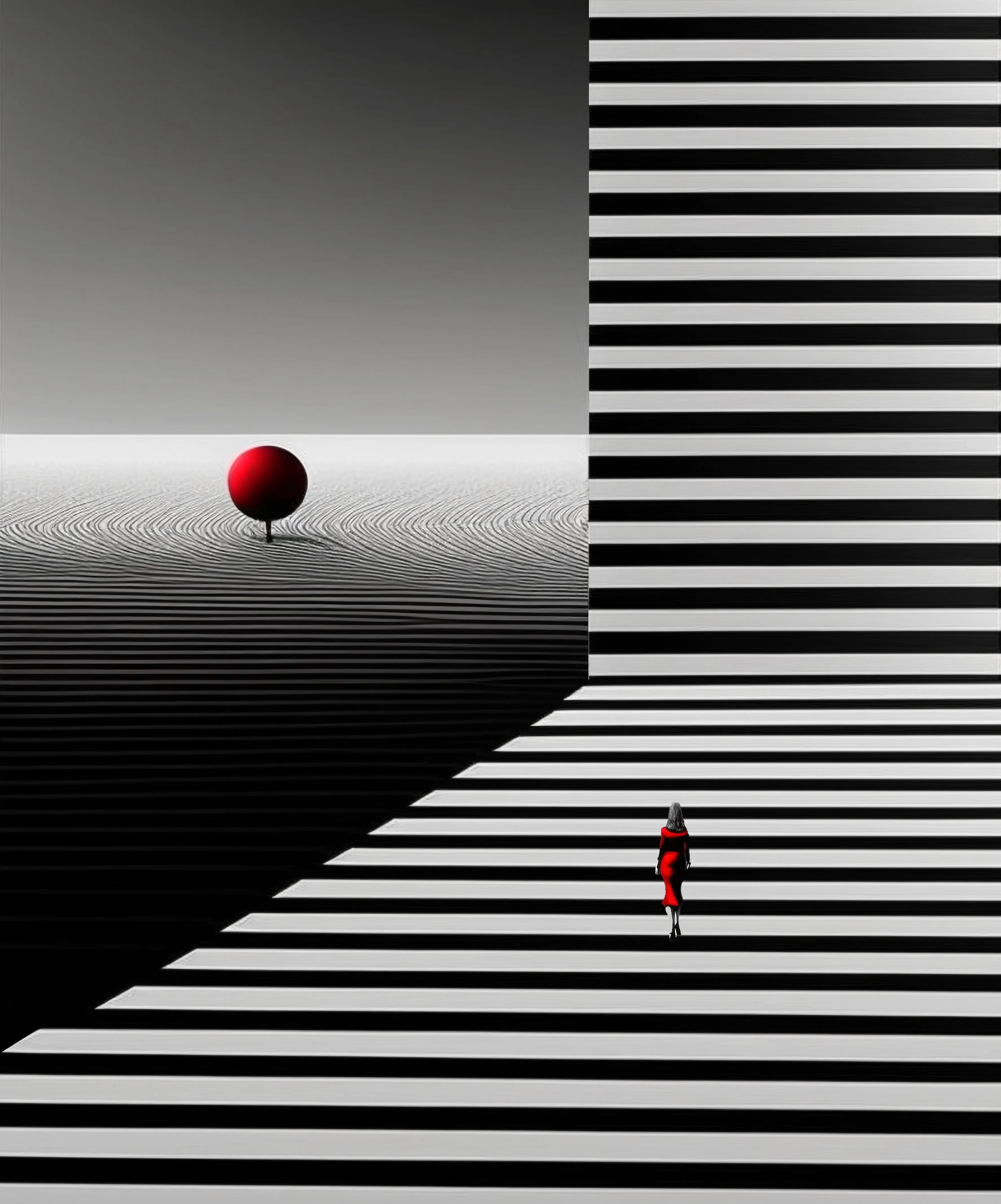 Digital painting generated with Midjourney (Artificial Intelligence) and post produced in Photoshop by The Black Void - 2023

3547 × 4267 px

"...she softly walked in an empty field full of sad memories"