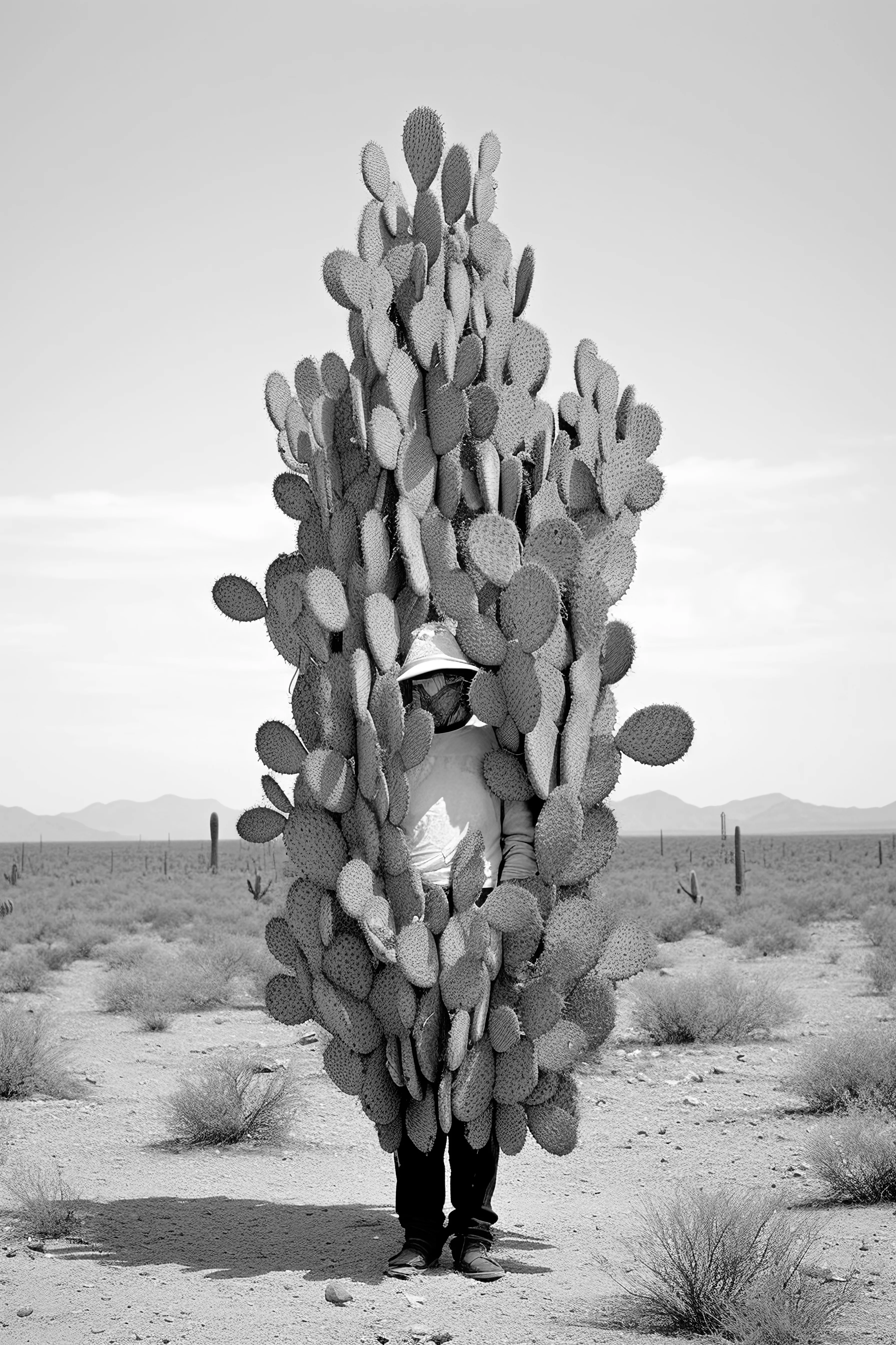 Welcome to "Between Reality and the Imaginary," a collection where the familiar meets the extraordinary through the lens of AI surreal photography/synthography.
As a Mexican-born, now U.S.-based graphic designer, my passion for surrealism and photography has its roots in my childhood. I fondly recall the captivating sights and scenes of my homeland, captured through my ever-present camera.
"El Nopal" pays tribute to the landscapes that shaped me, evoking a deep sense of belonging and the profound connection between humanity and nature. It represents my upbringing amidst vast cactus fields that have become part of my identity. 
This collection is an exploration of my past, a nostalgic journey back to Mexico. Using AI, I'm able to create new photos, adding a surreal twist to my cherished memories. This isn't just art; it's a deeply personal reflection of my cultural roots. Step in, and experience the magic of surreal Mexico through my eyes.