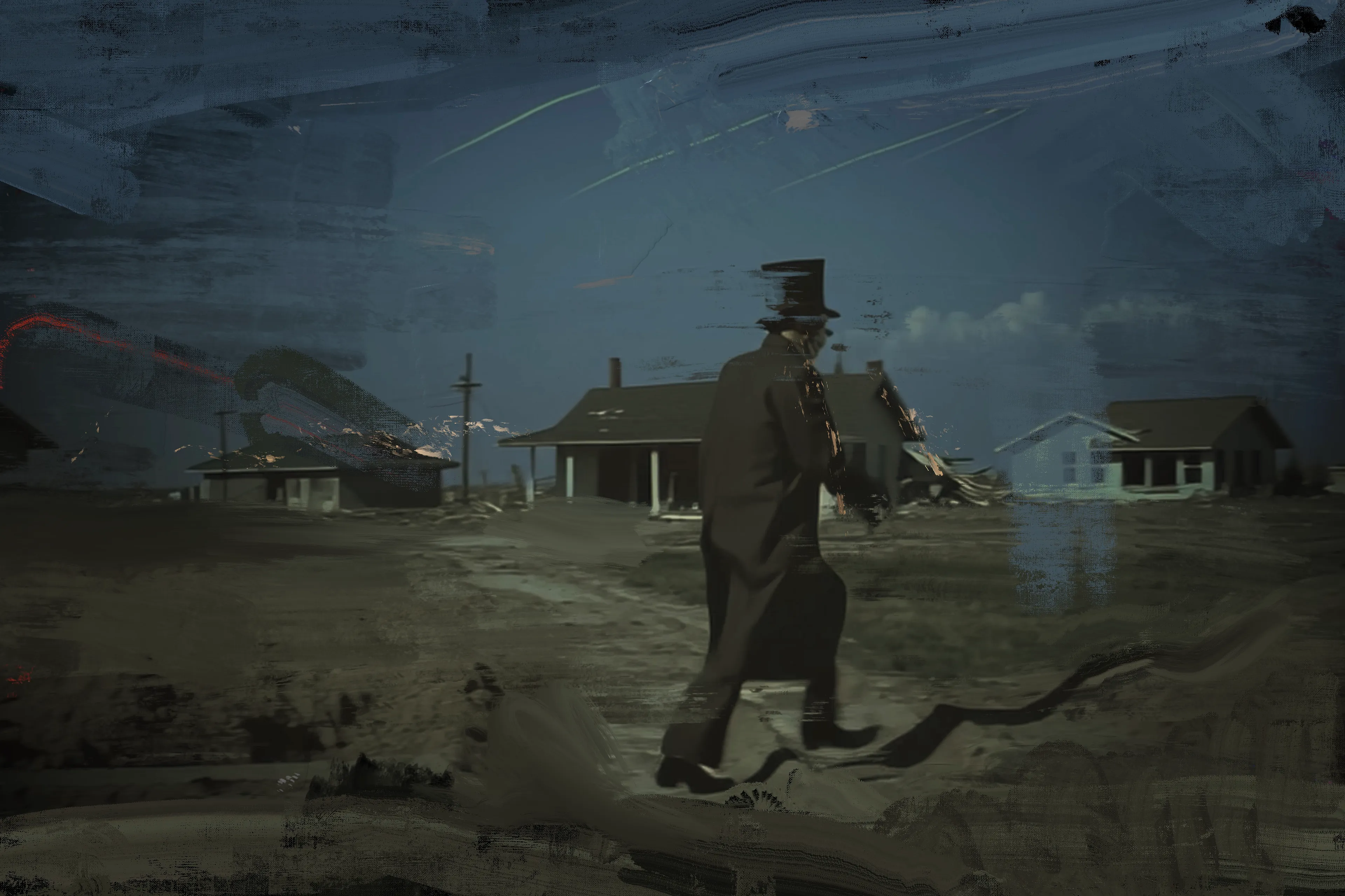 Technocrats Rule I Monsieur Top Hat Walking

Film Still Painting 10

Post Painting

Circa 2025