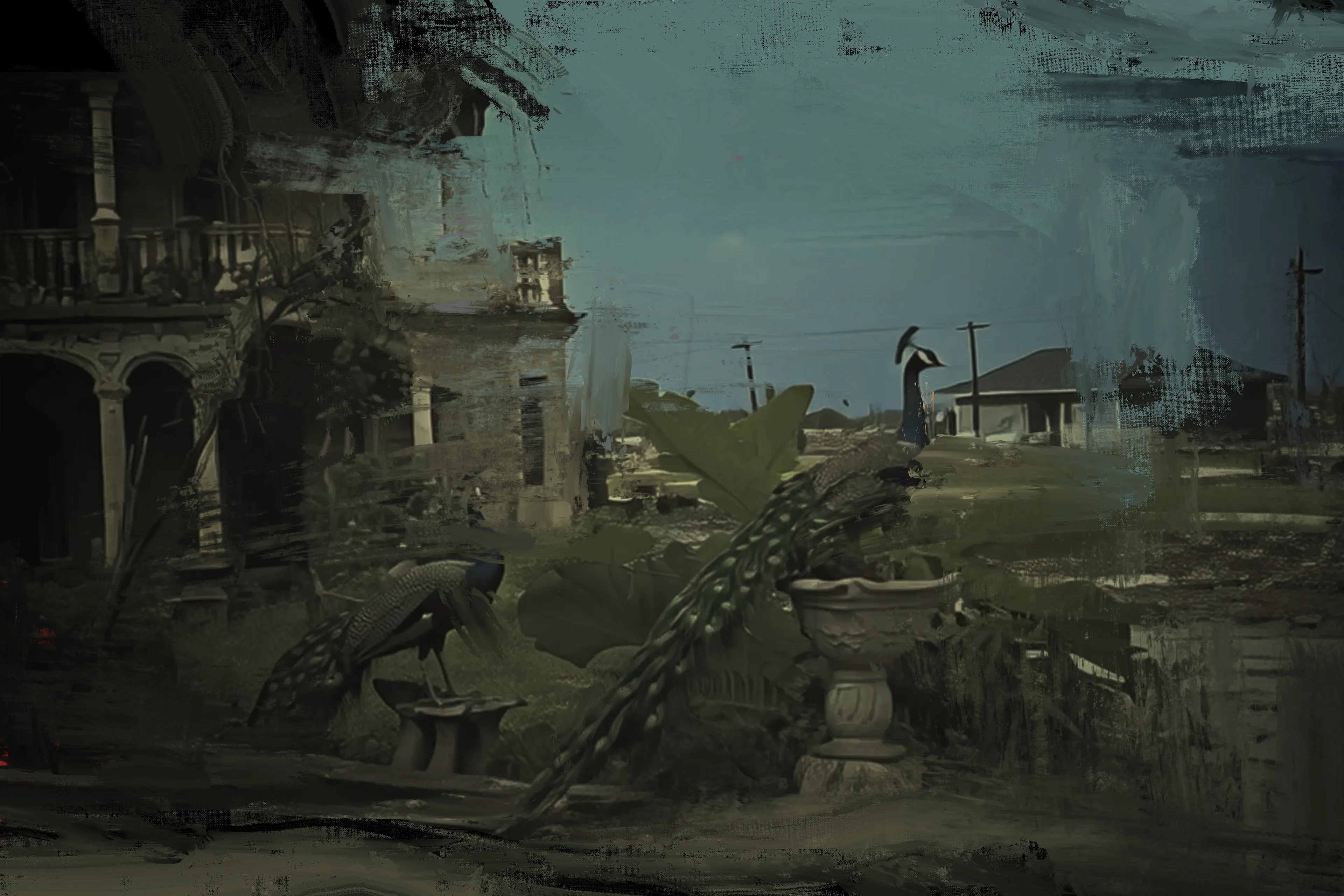 Technocrats Rule I Peacocks

Film Still Painting 11

Post Painting

Circa 2025