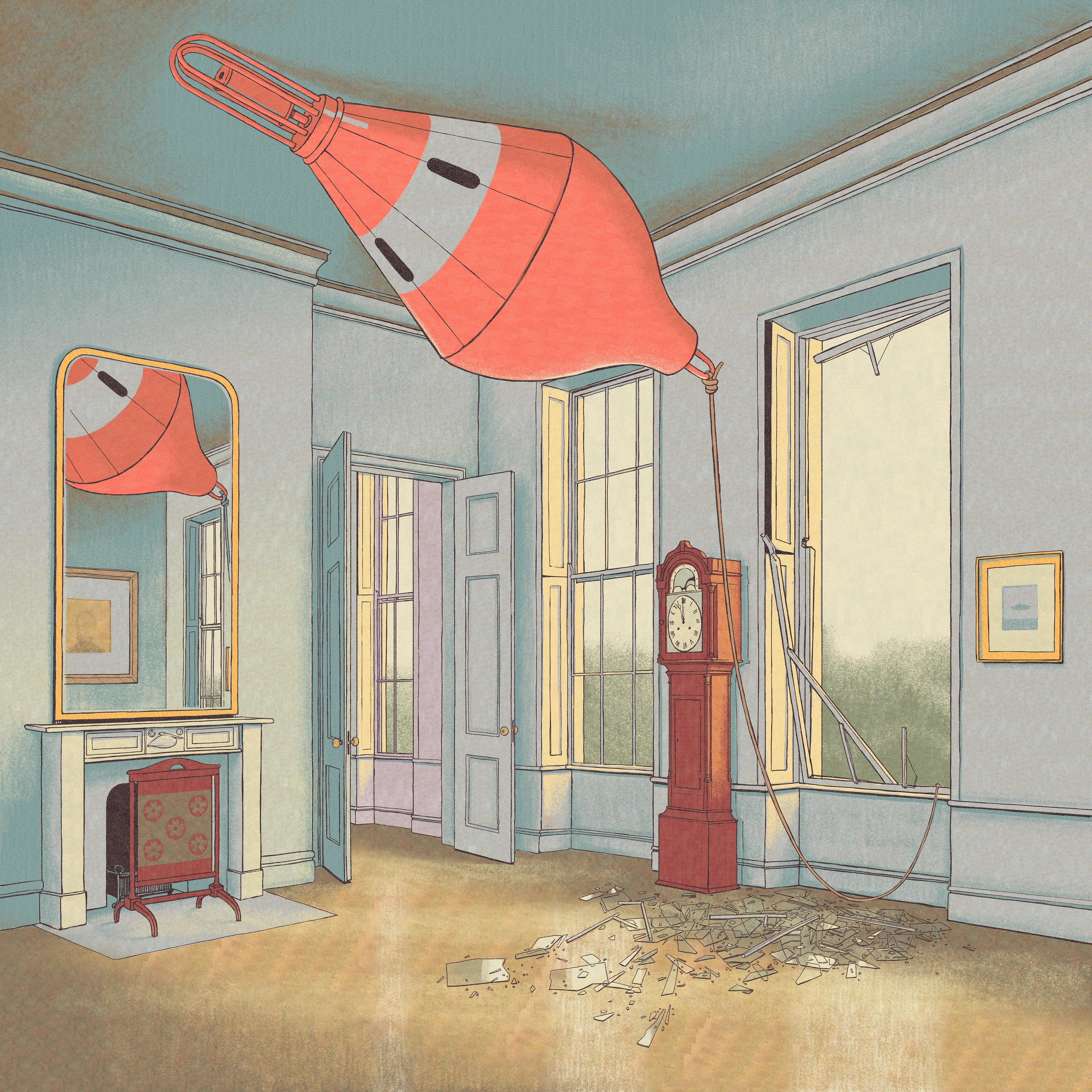 Grand papa told me that mama doesn’t need to know 
about what happened that day.

╳╳╳

DIgital artwork, drawn by hand. The colours and textures were derived from processed paper ephemera.

Original size: 6000×6000 px, jpeg.