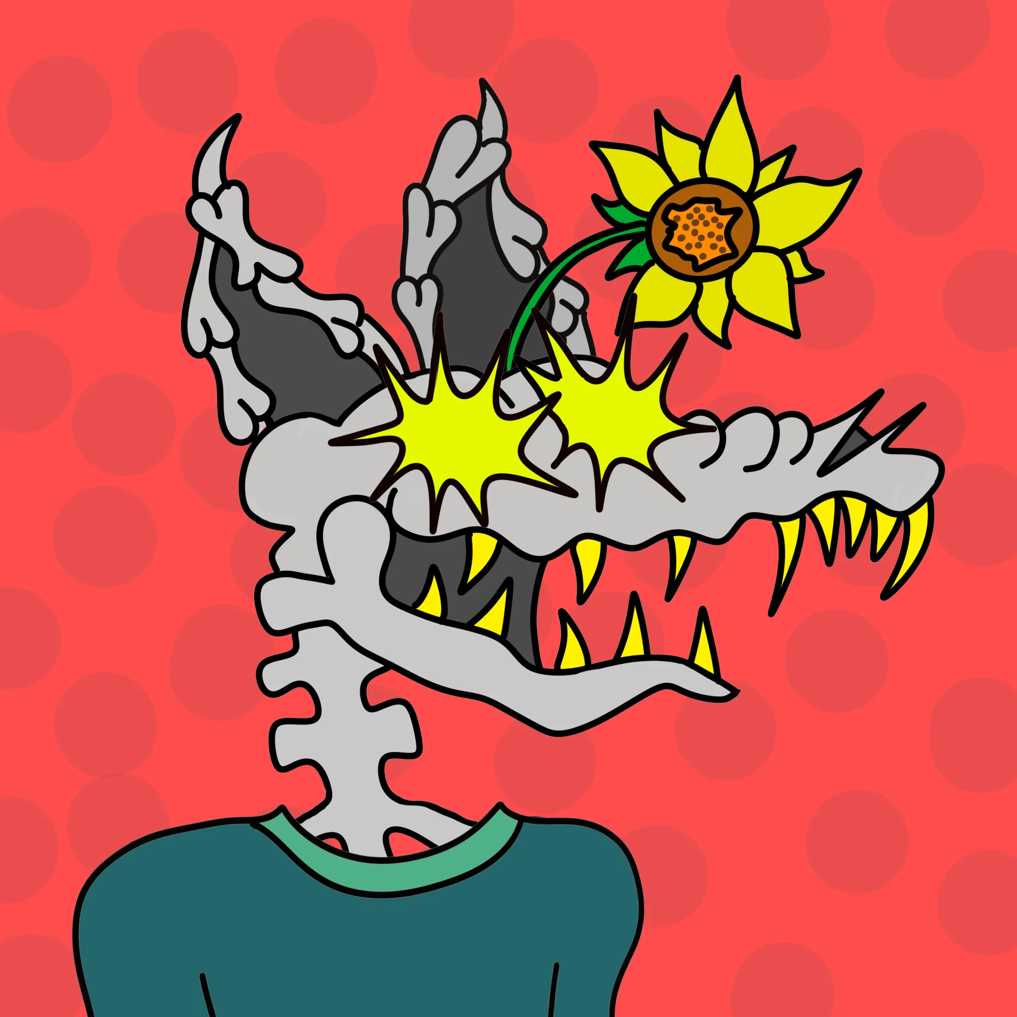 5 k CC0 wolves | drawn by hand, generated by code and curated by the artist | no roadmap, you own the art | !AWOO