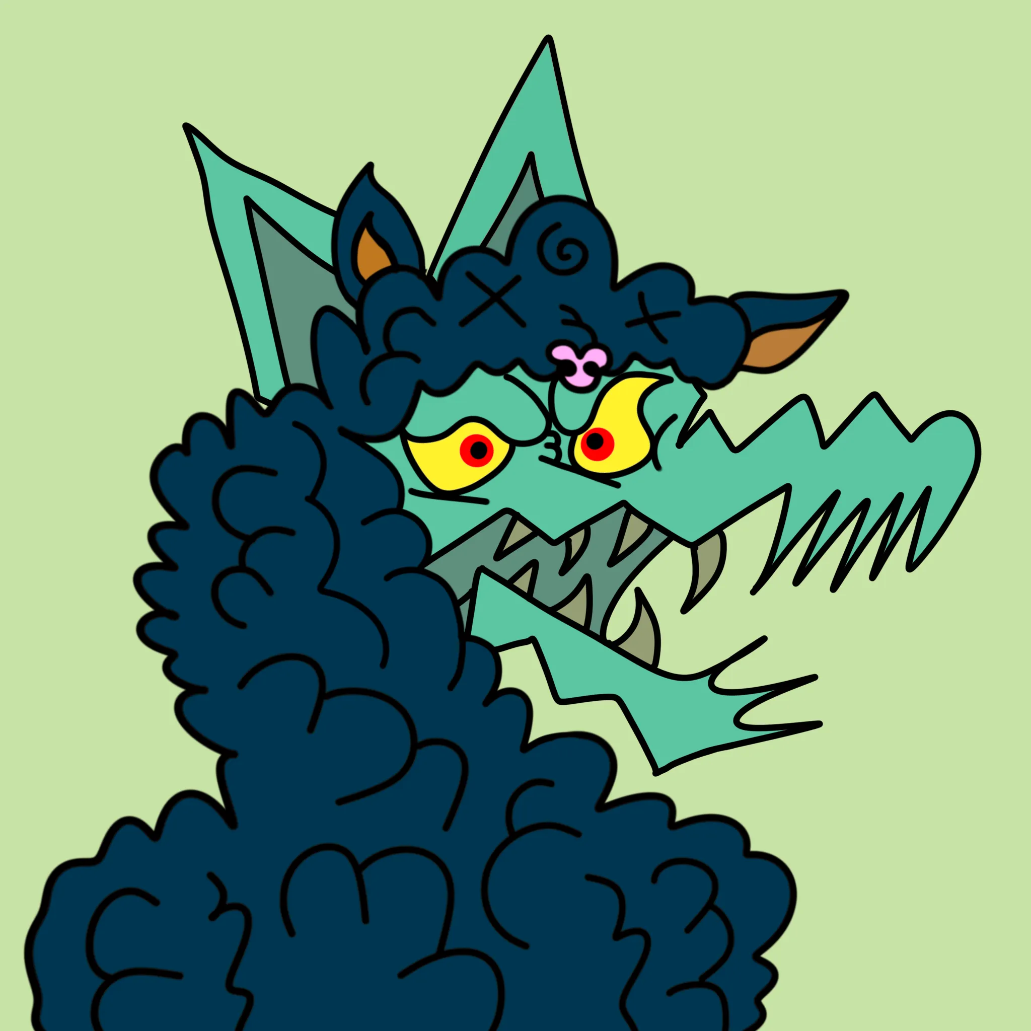 5 k CC0 wolves | drawn by hand, generated by code and curated by the artist | no roadmap, you own the art | !AWOO