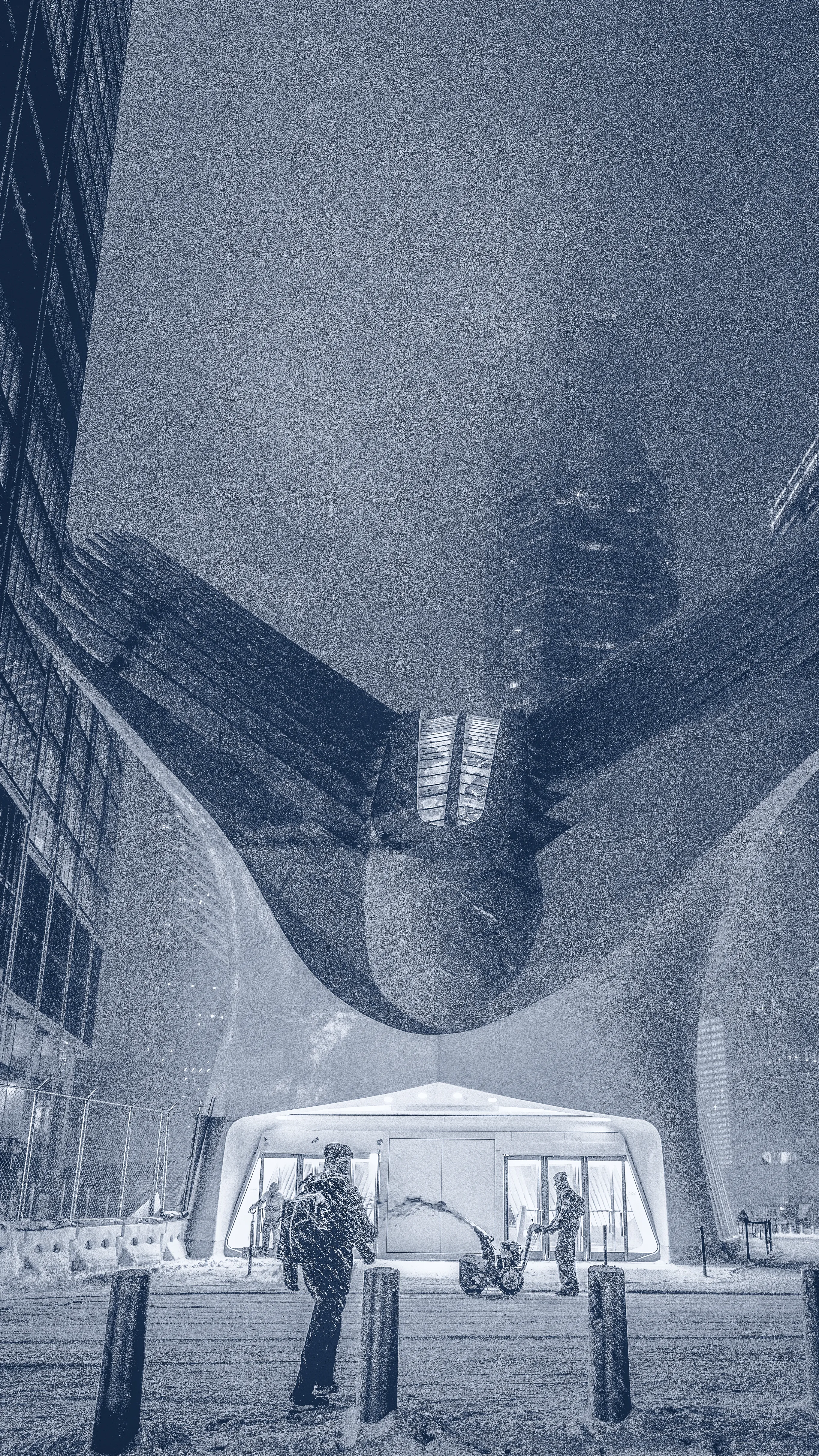 "Snow Days In NYC" is a collection of images that were taken over the course of 6 years. Each image documents an everyday New Yorker bravely making their way through the storm as the winds whip snow into their faces. Each step taken is calculated. One misstep could lead to having a speedy and painful introduction to the pavement.