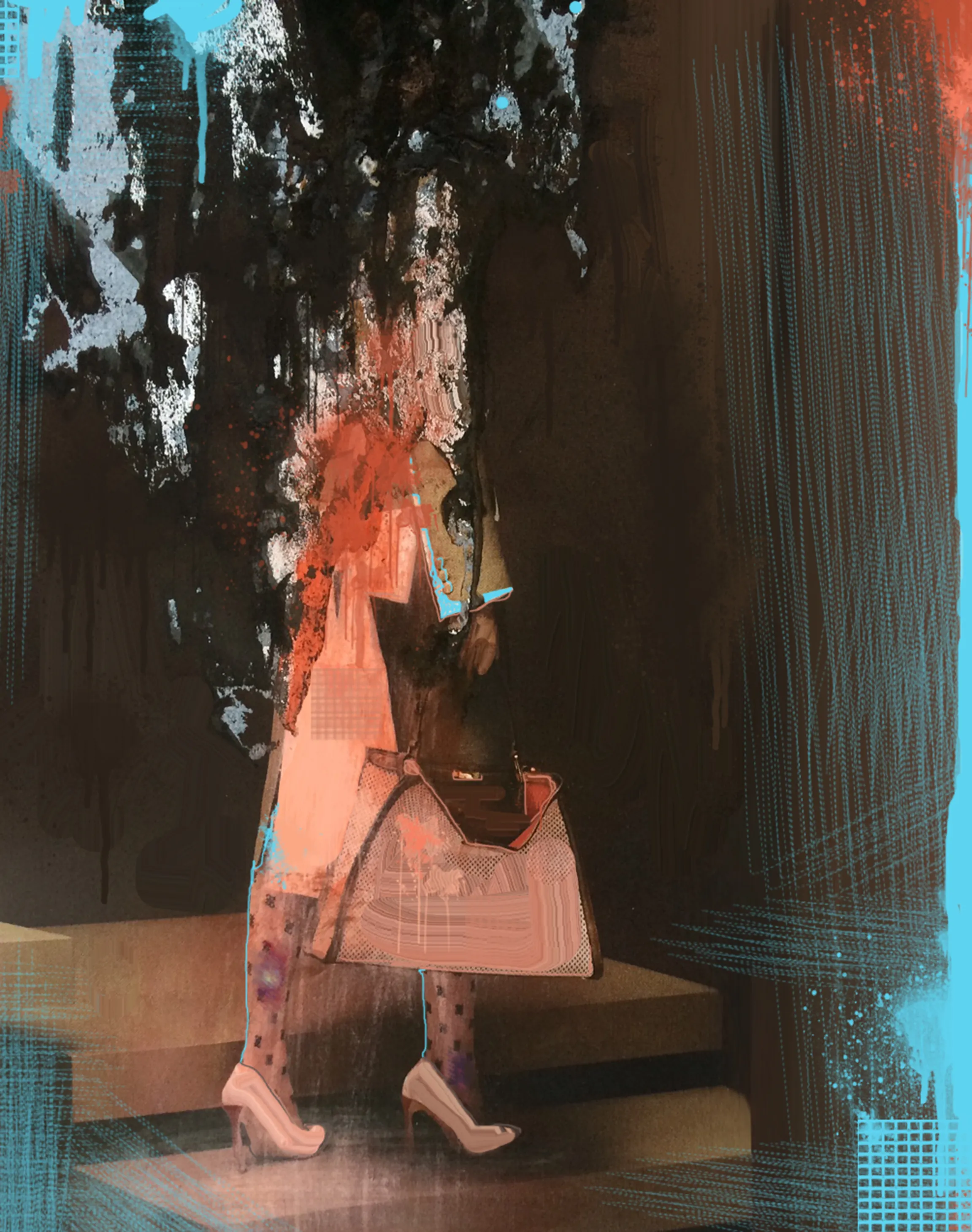 Pink and blue shadows