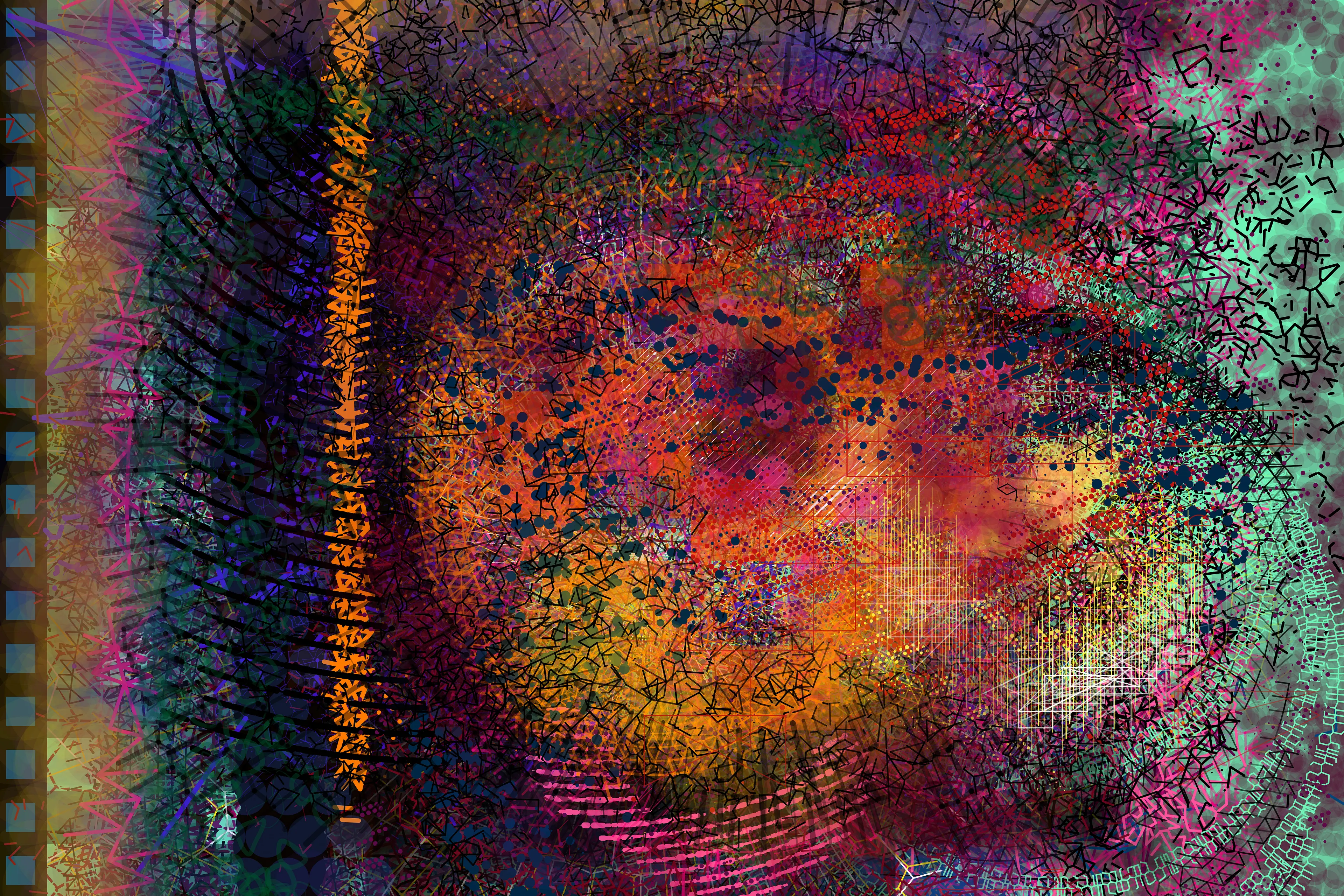 Resolution: 15K x 10K 

This is a rare landscape format from my deconstruction series featuring the data of the painting I created of the M87 Black Hole the same day the historical image was released. 