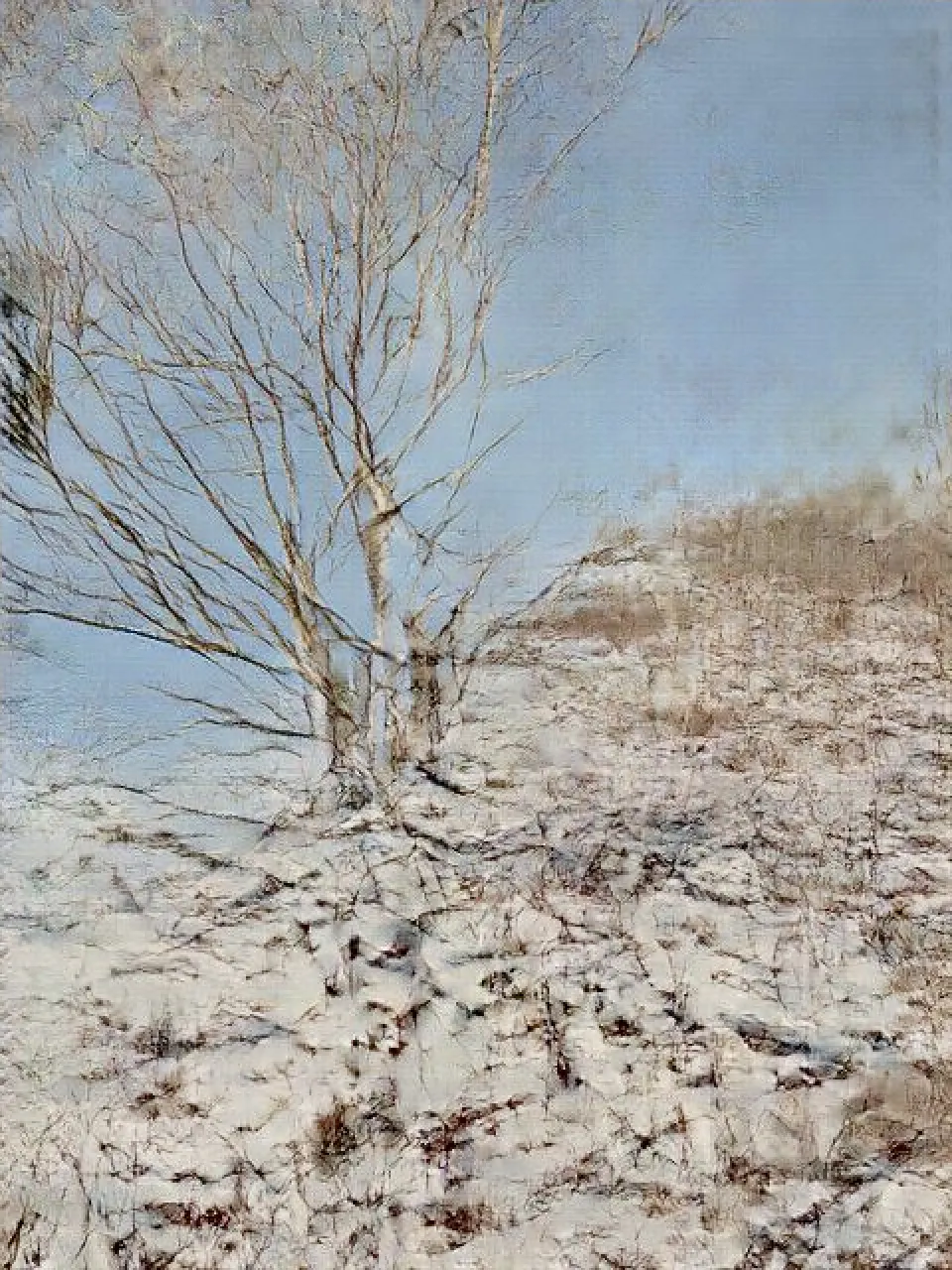 AI artwork generated by a GAN trained on images of trees and fields in rural upstate New York. 